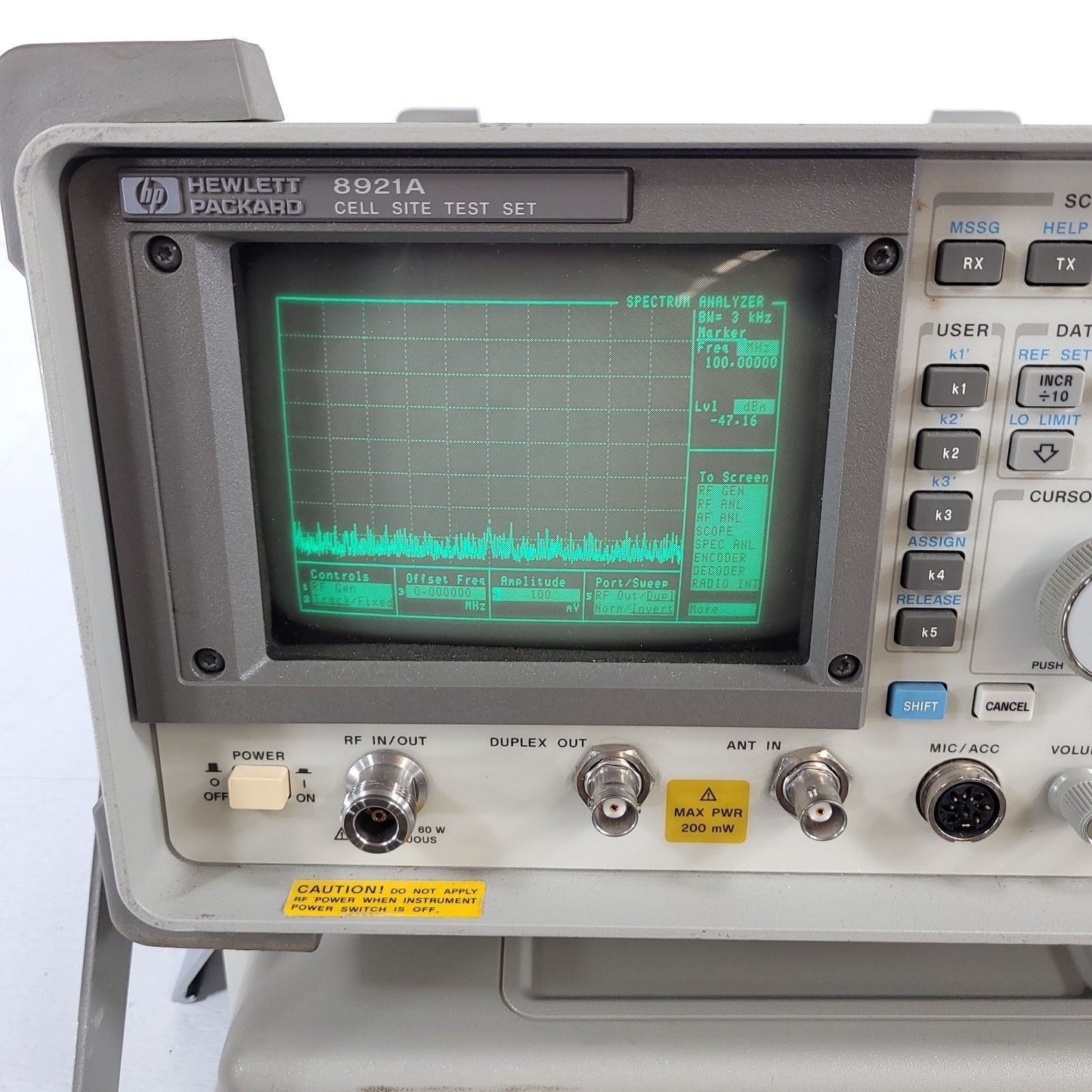 TESTED HP Hewlett Packard 8921A Cell Site Test Set Scope RF Analyzer Tx & Rx