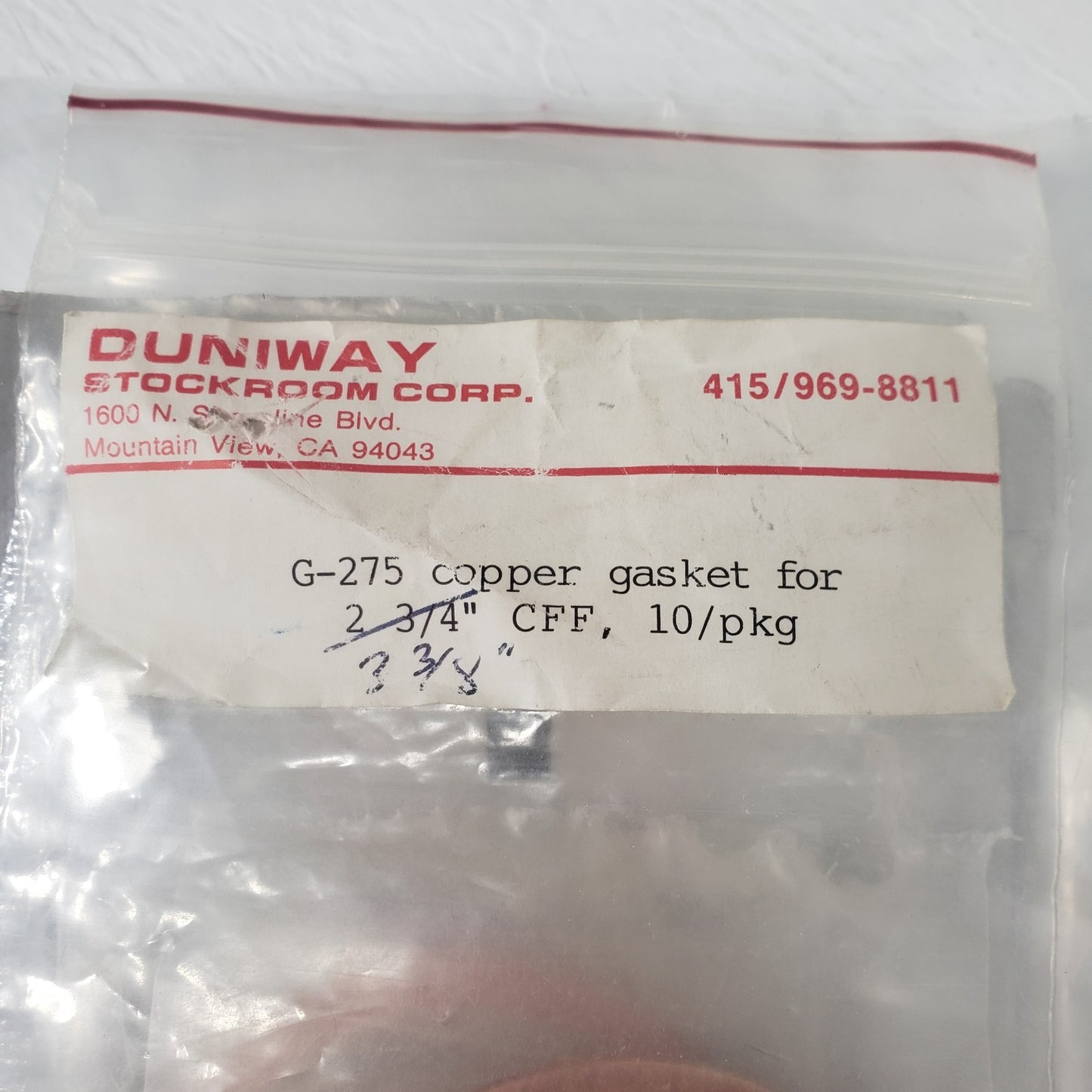 DN50CF 3.38" CF Conflat Copper Gasket For High Vacuum Knife Edge Seal (Lot Of 7)
