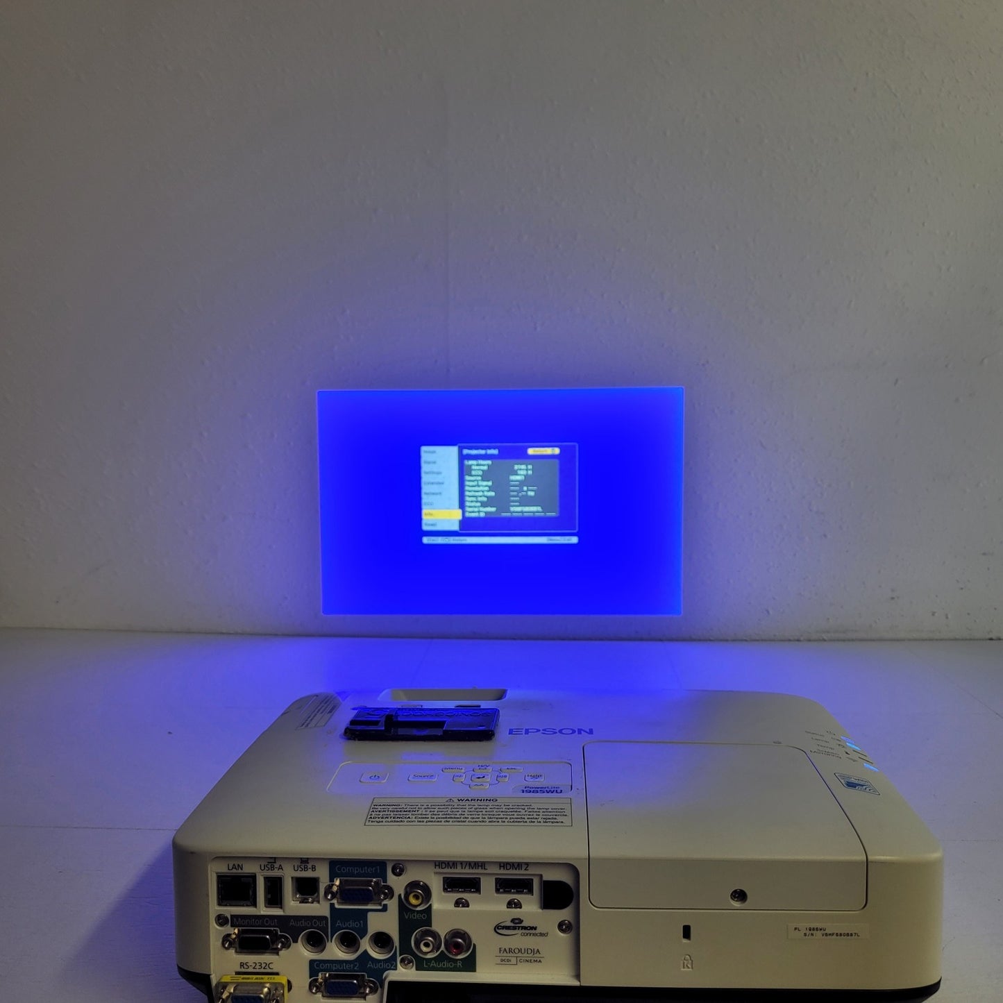 Epson PowerLite 1985WU Projector Less Than 2800 Hours 4800 Lumens 1920x1080 HD