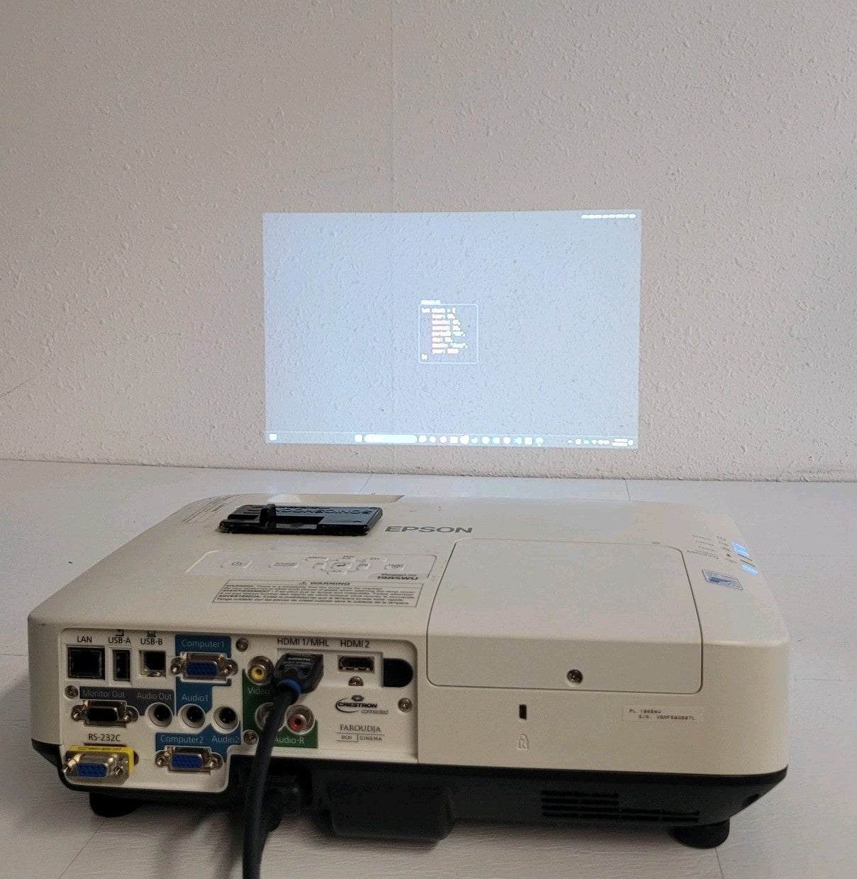 Epson PowerLite 1985WU Projector Less Than 2800 Hours 4800 Lumens 1920x1080 HD