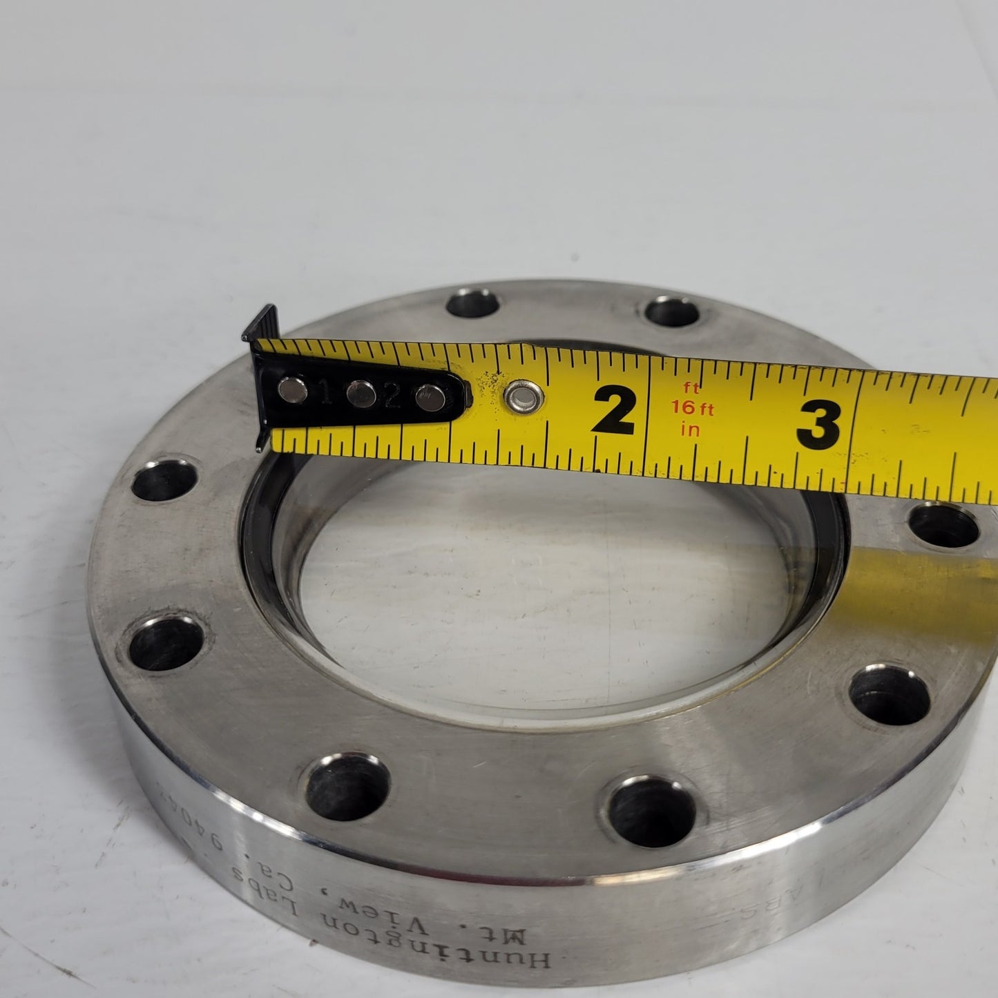 Huntington Labs 4.62" CF Conflat Glass Viewport DN75CF High Vacuum 2-5/8" Port