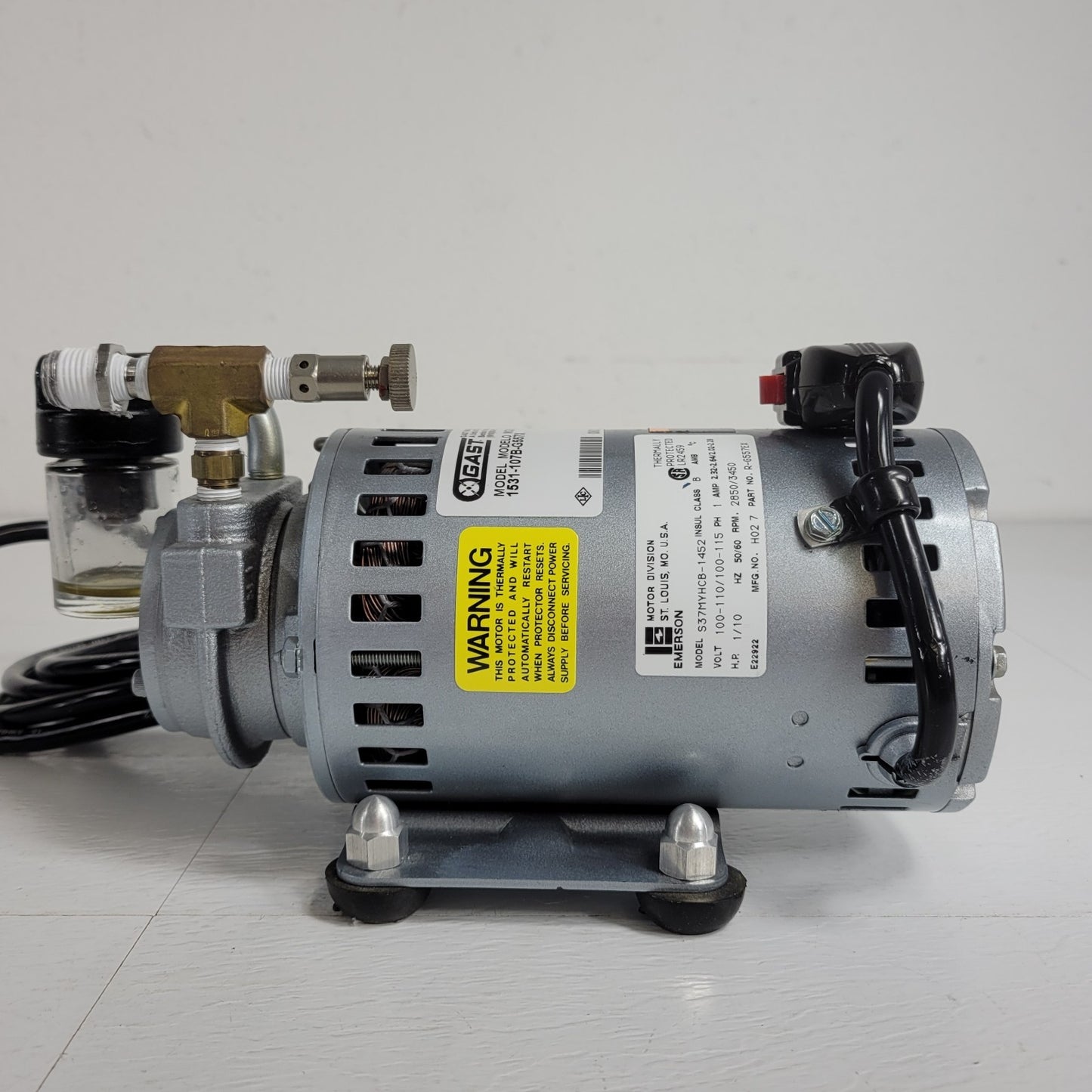 Tested Gast 1531-107B-G557X Rotary Compressor & Vacuum Pump Combination