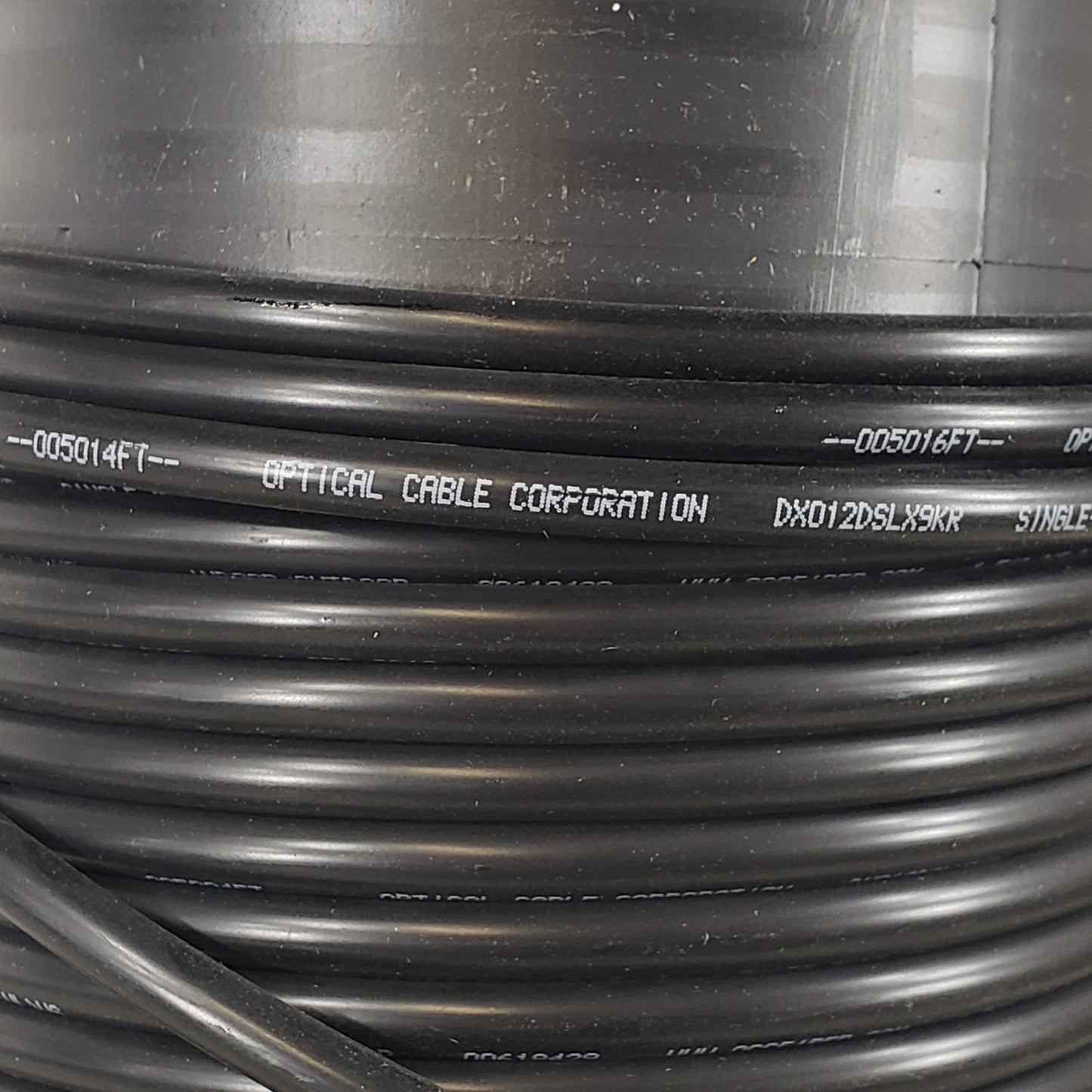 PRICE PER FOOT- Optical Cable Corp. DX012DSLX9KR Indoor/Outdoor OS2 Single-Mode