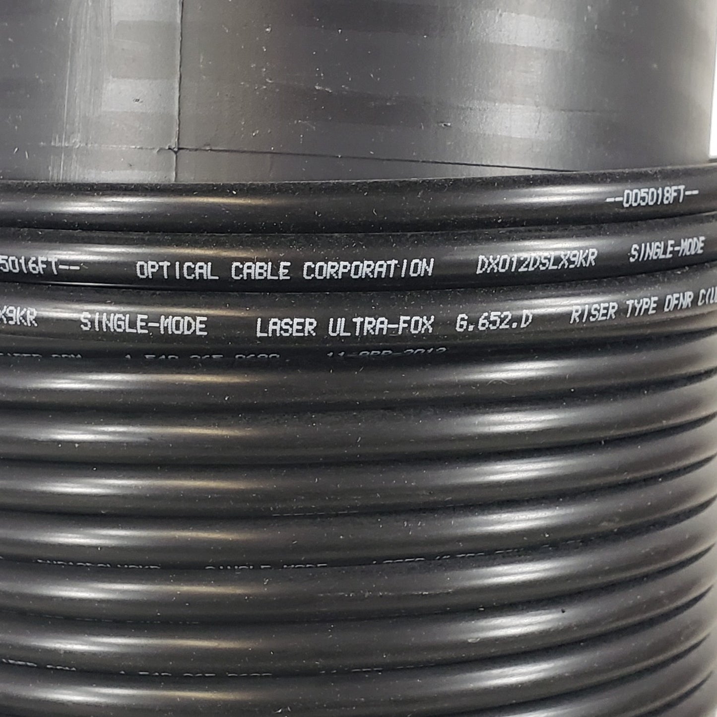 PRICE PER FOOT- Optical Cable Corp. DX012DSLX9KR Indoor/Outdoor OS2 Single-Mode