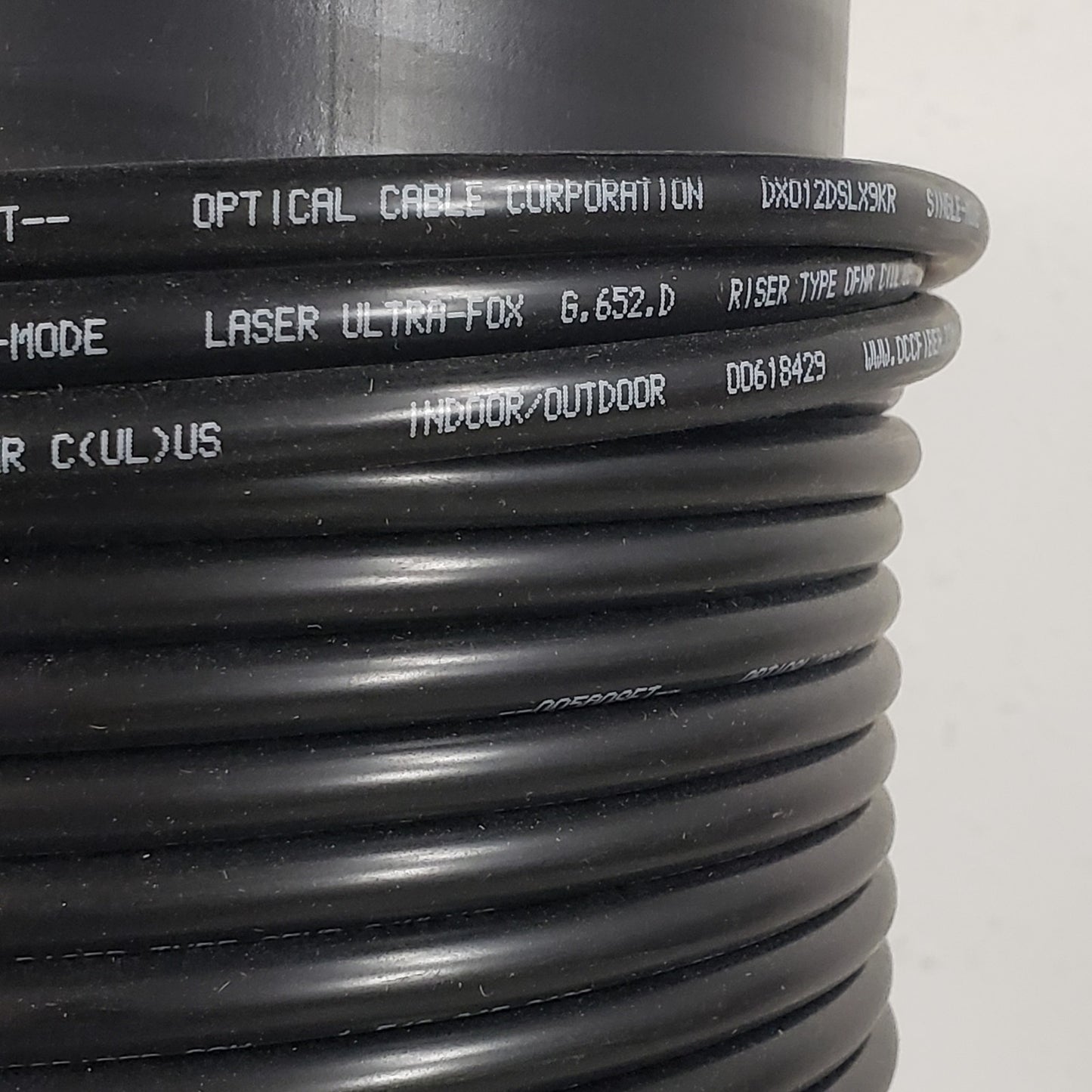 PRICE PER FOOT- Optical Cable Corp. DX012DSLX9KR Indoor/Outdoor OS2 Single-Mode