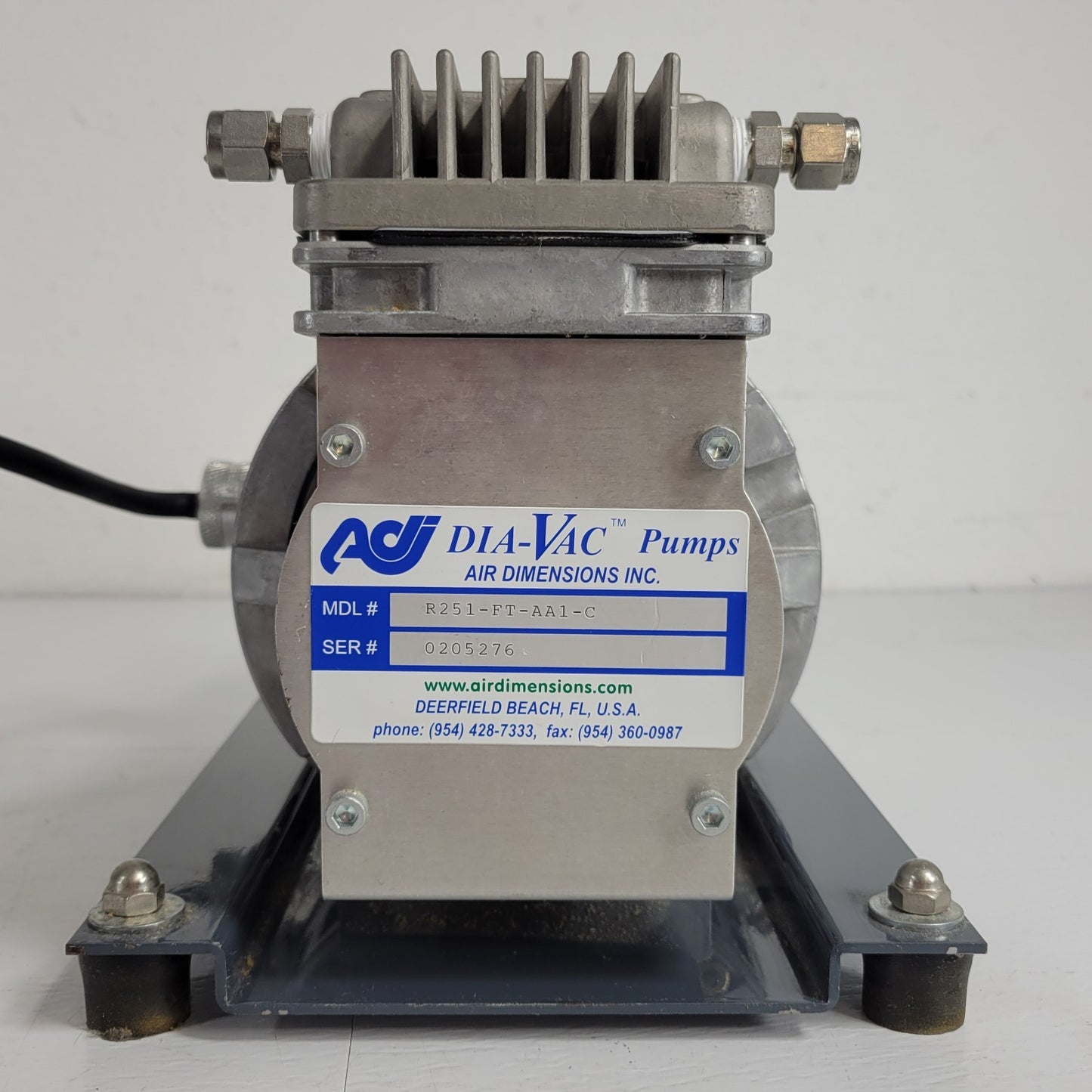 TESTED ADI Dia Vac Pump R251-FT-AA1-C Diaphragm Sampling Vaccum Pumps