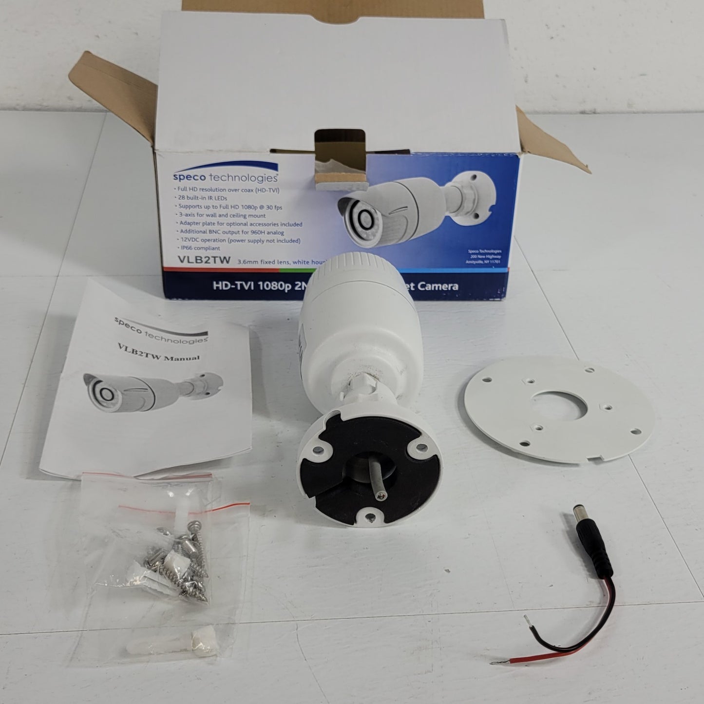 PARTS Speco VLB2TW Color Camera 2MP 3.6mm Full HD-TVI & 960H Analog 28 IR LEDs