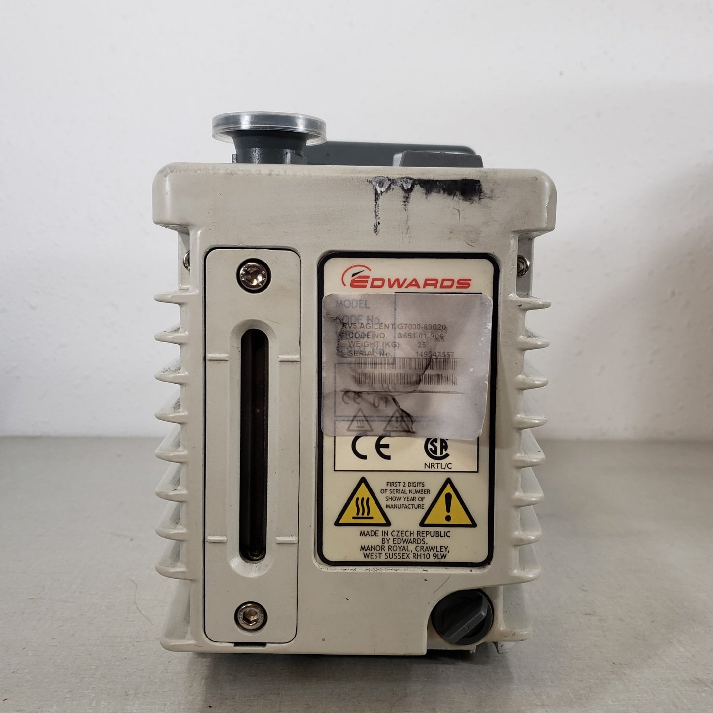 *TESTED to 10 mTorr* EDWARDS RV5 A653-01-906 Rotary Vane Vacuum Pump KF25 NW25