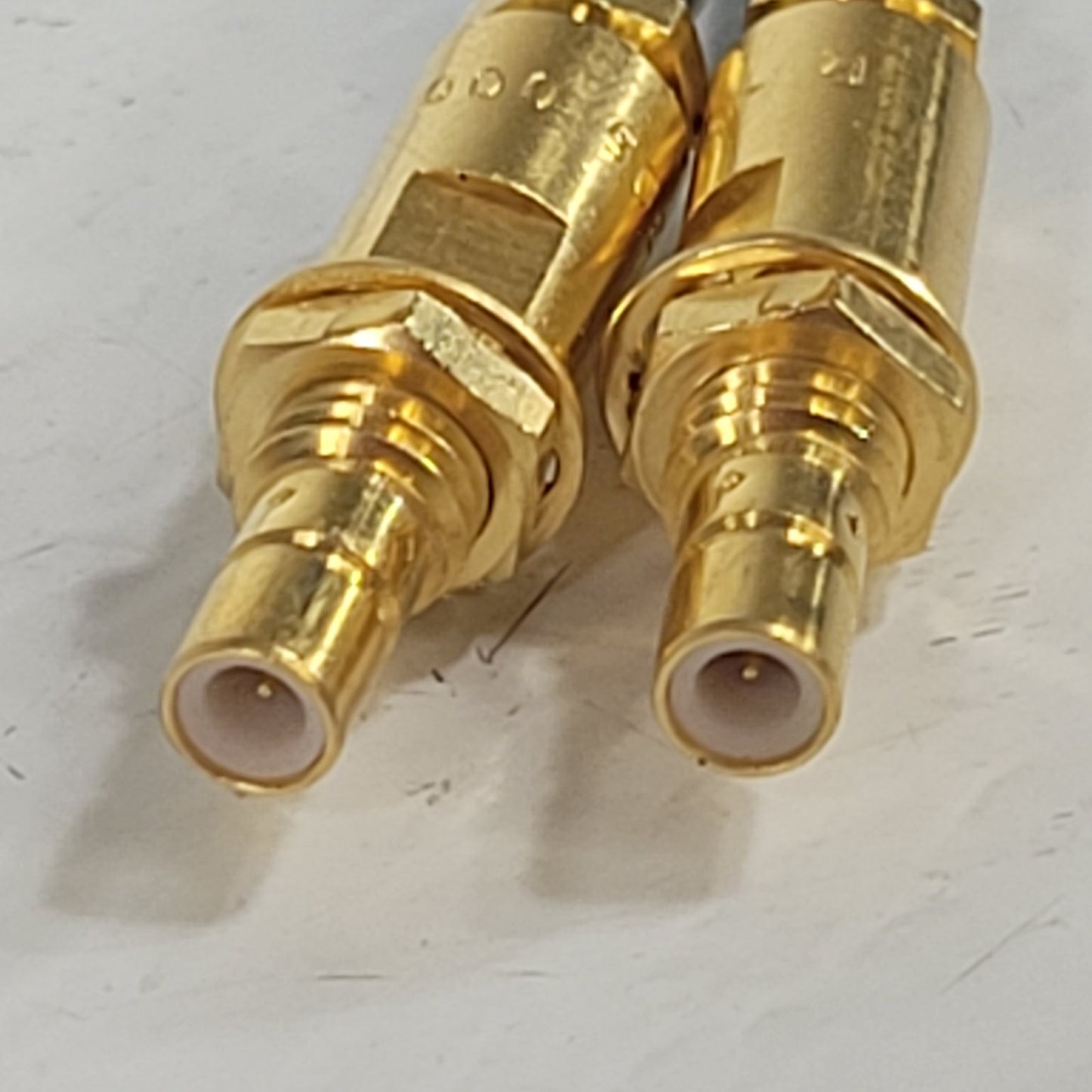 Fisher 103 4-Pin Push Pull Male To Two Straight RF SMB Jacks Male 20" Cable