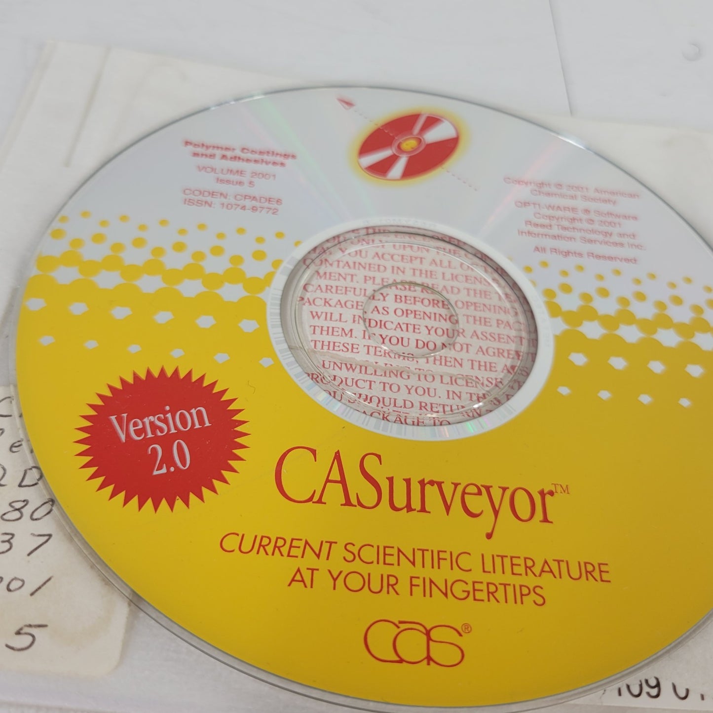 CASurveyor Polymer Coatings and Adhesives 2001 Issue 5 1074-9772 2 CD Disk