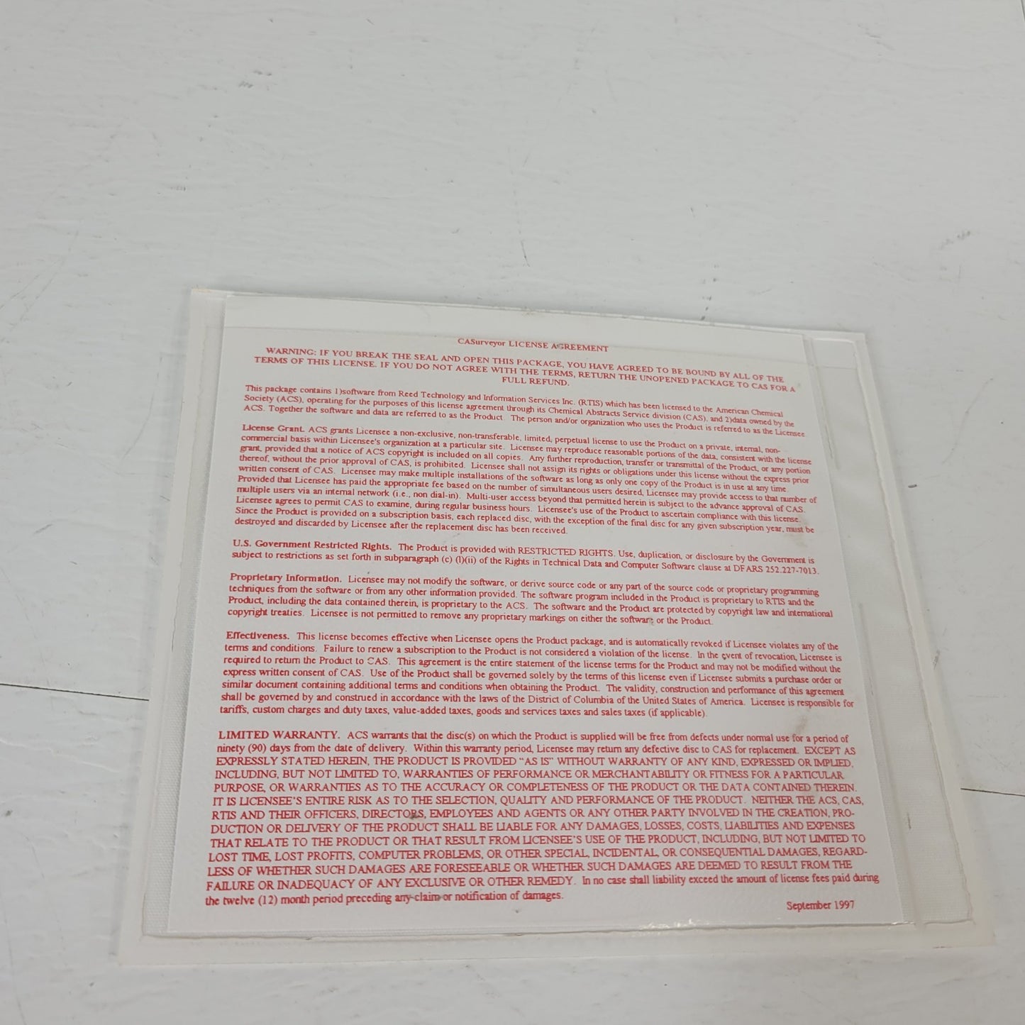 CASurveyor Polymer Coatings and Adhesives 2001 Issue 5 1074-9772 2 CD Disk