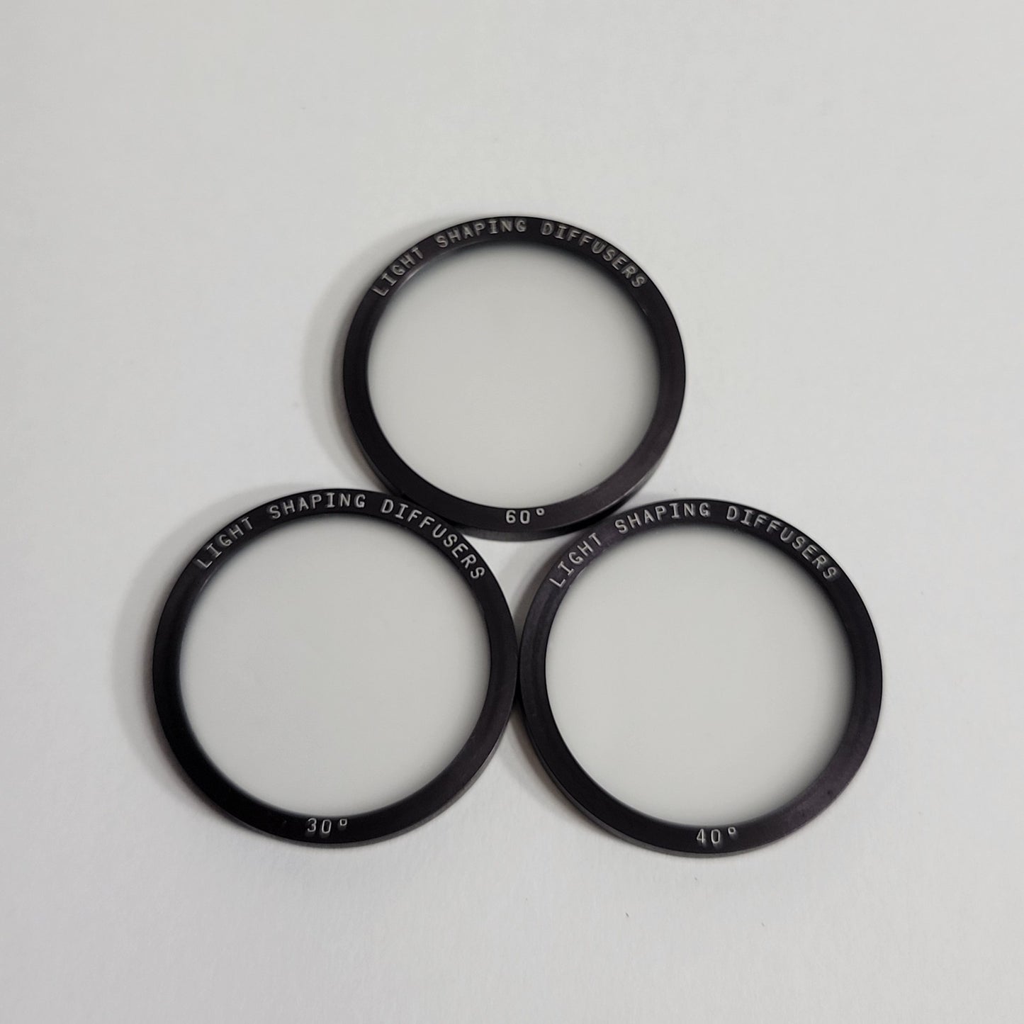 Physical Optics Corp Set Of 3 Circular Light Shaping Diffusers 30, 60, 40°