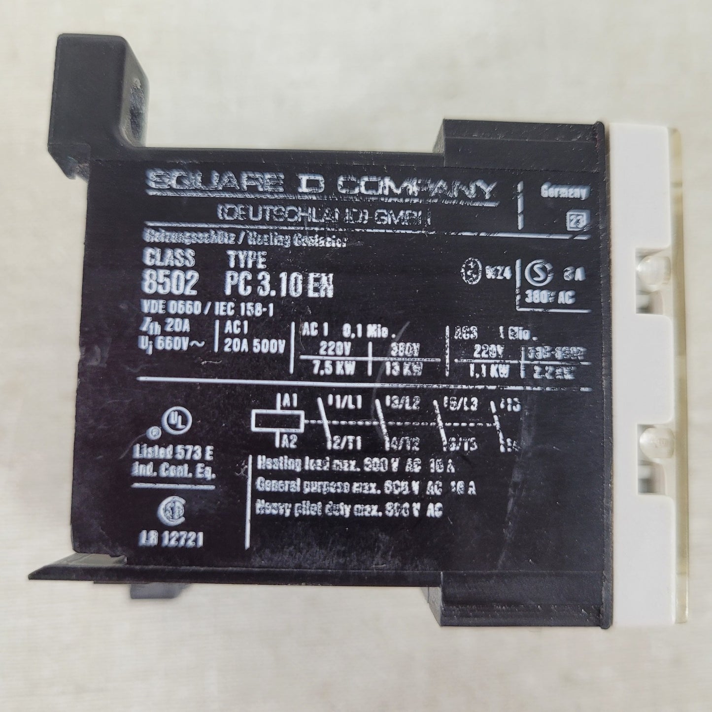 Square D 8501-PR3.22-E Relay 4 Pole 300VAC SER. B 110/120V 50-60HZ