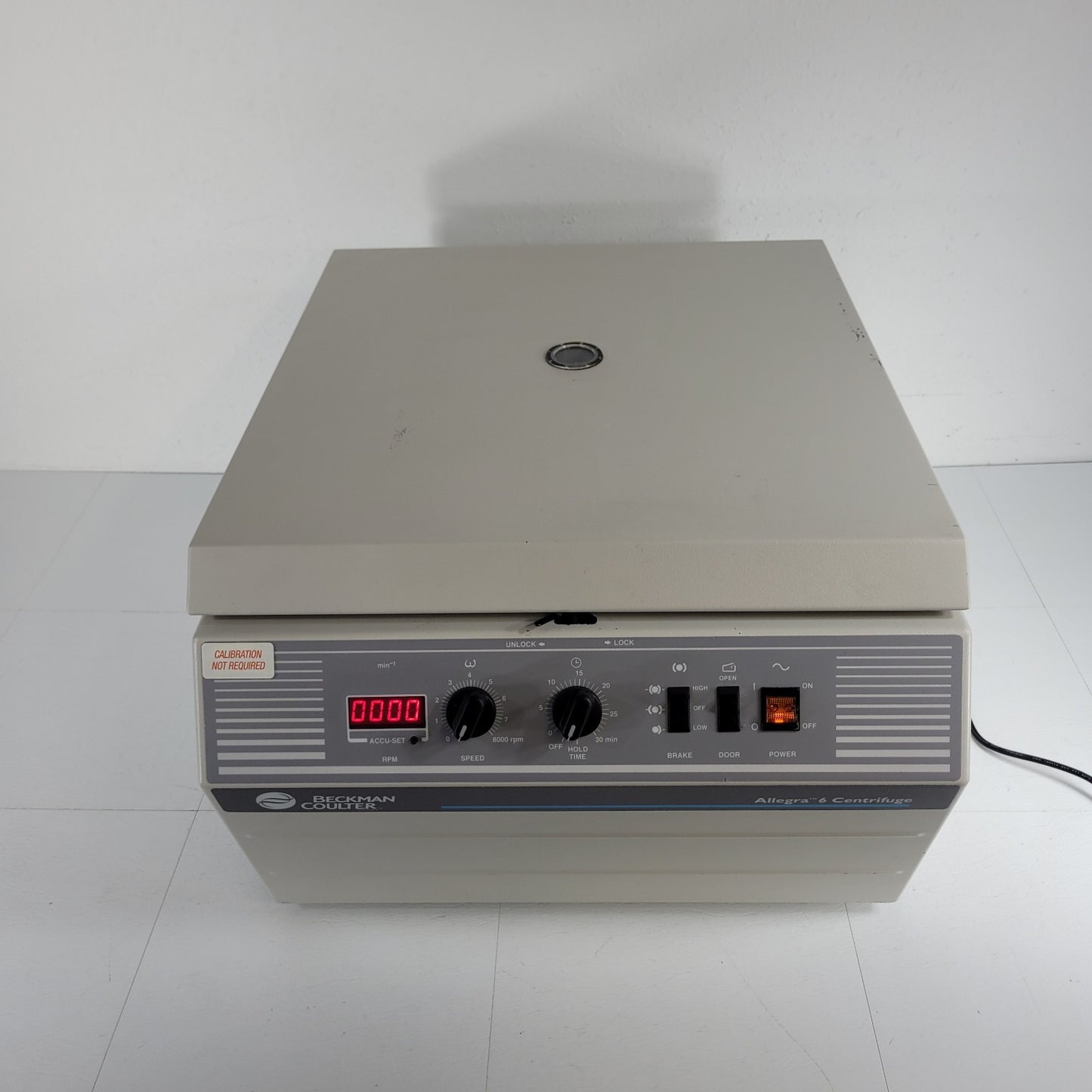TESTED Beckman Coulter Allegra 6 Centrifuge 8000RPM Max w 3750RPM Rotor, Manuals