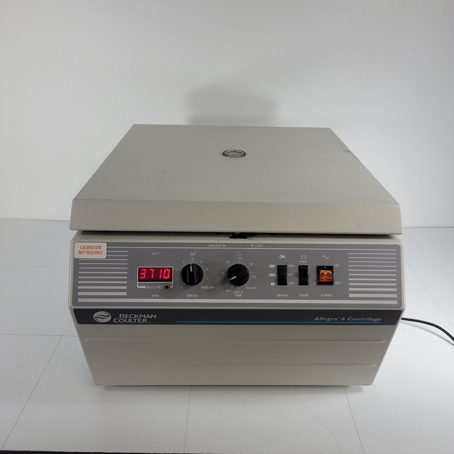 TESTED Beckman Coulter Allegra 6 Centrifuge 8000RPM Max w 3750RPM Rotor, Manuals