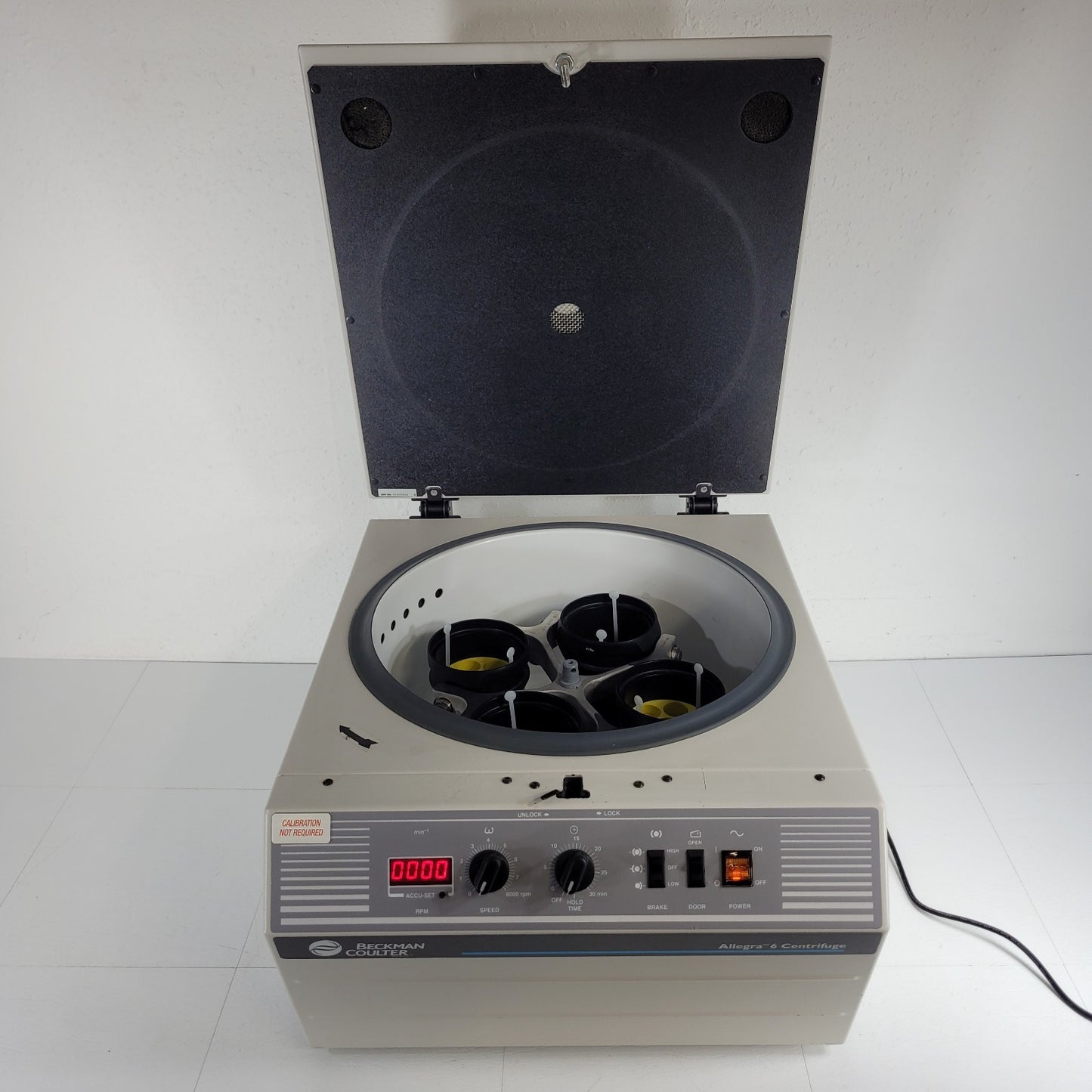 TESTED Beckman Coulter Allegra 6 Centrifuge 8000RPM Max w 3750RPM Rotor, Manuals