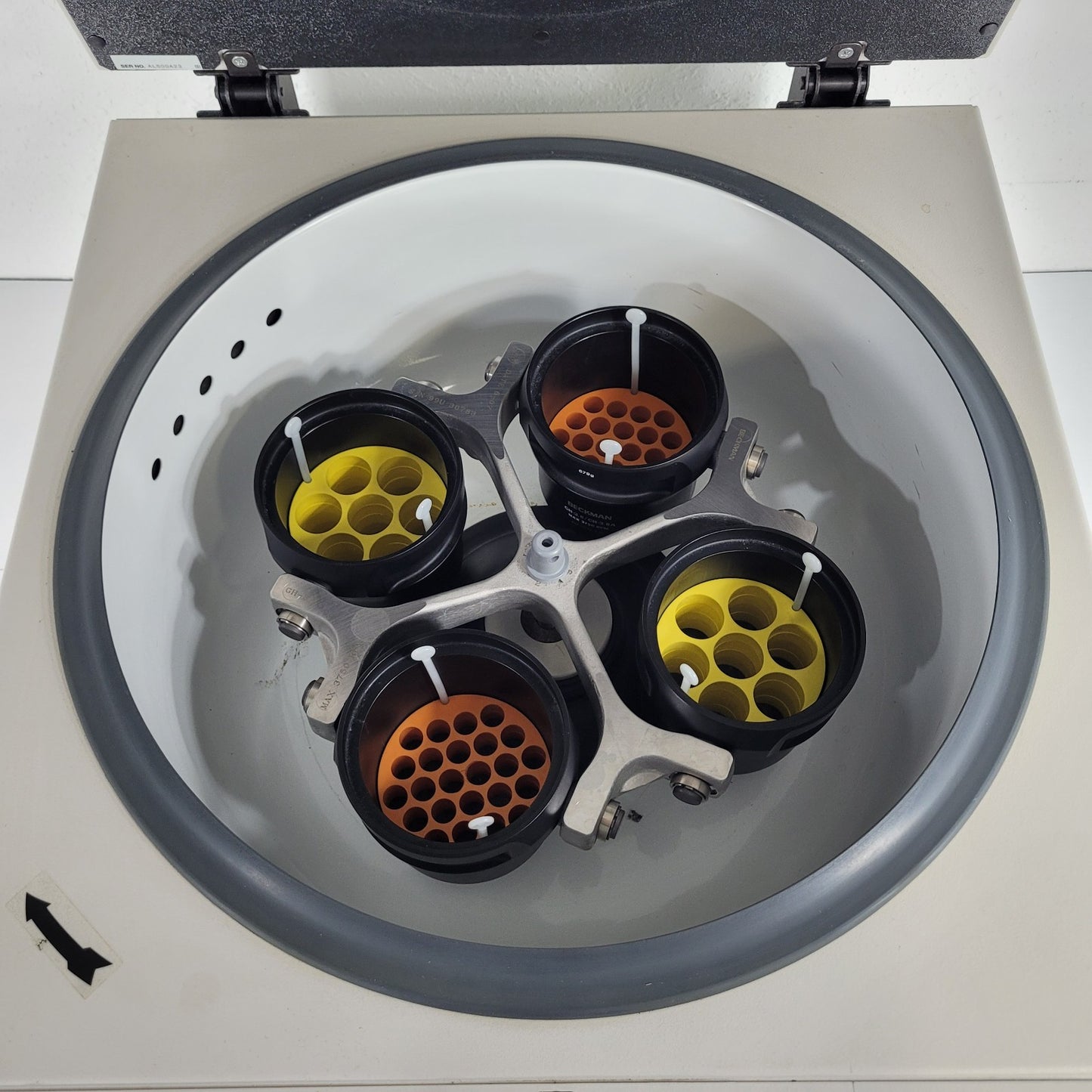 TESTED Beckman Coulter Allegra 6 Centrifuge 8000RPM Max w 3750RPM Rotor, Manuals