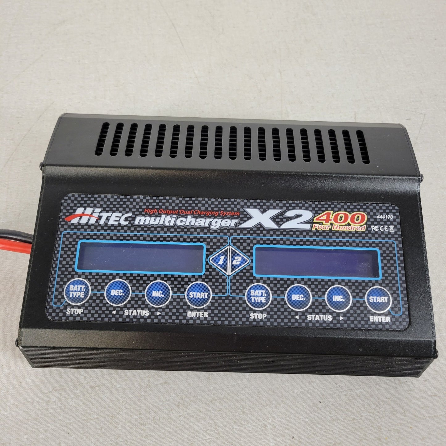 Hitec X2 400W DC Dual Multi-Charger MaxAmps 12V DC Power Supply XH TP/FP Adapter