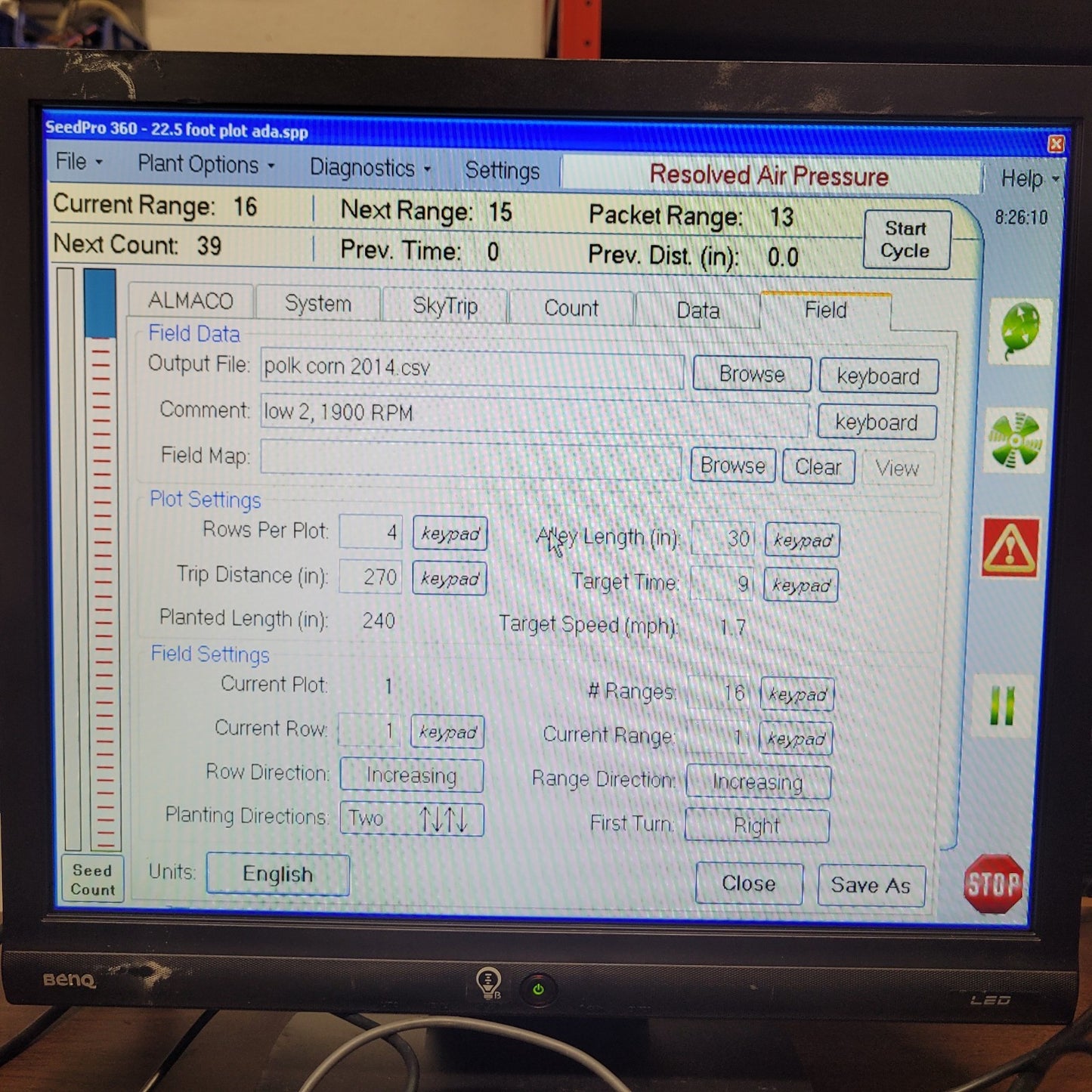 TESTED Almaco SeedPro 360 Research Planter Control Computer Row Crop Planting