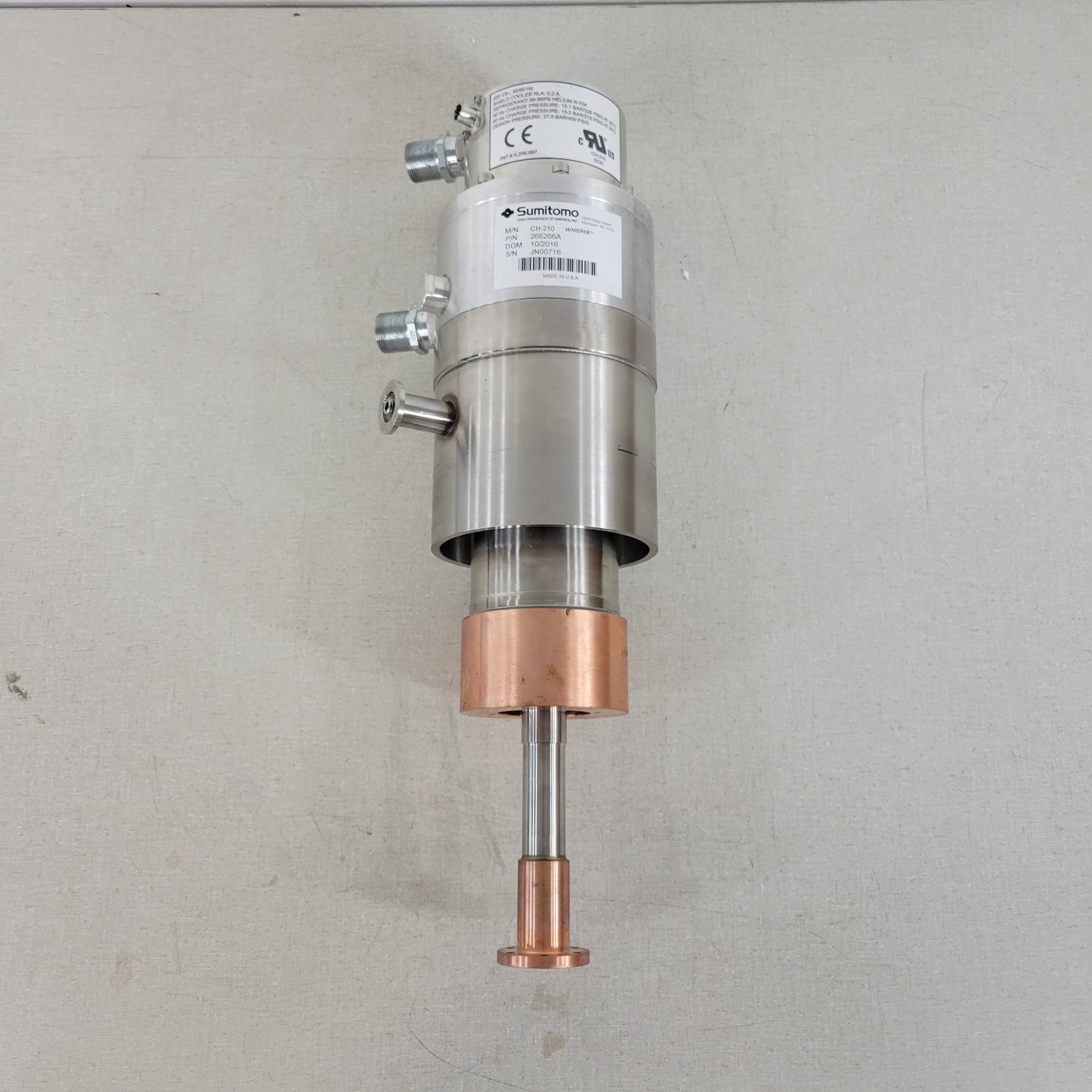 Sumitomo CH-210 266266A Cold Head Superior Cryo Cooler Cryogenic Type SS242-1014