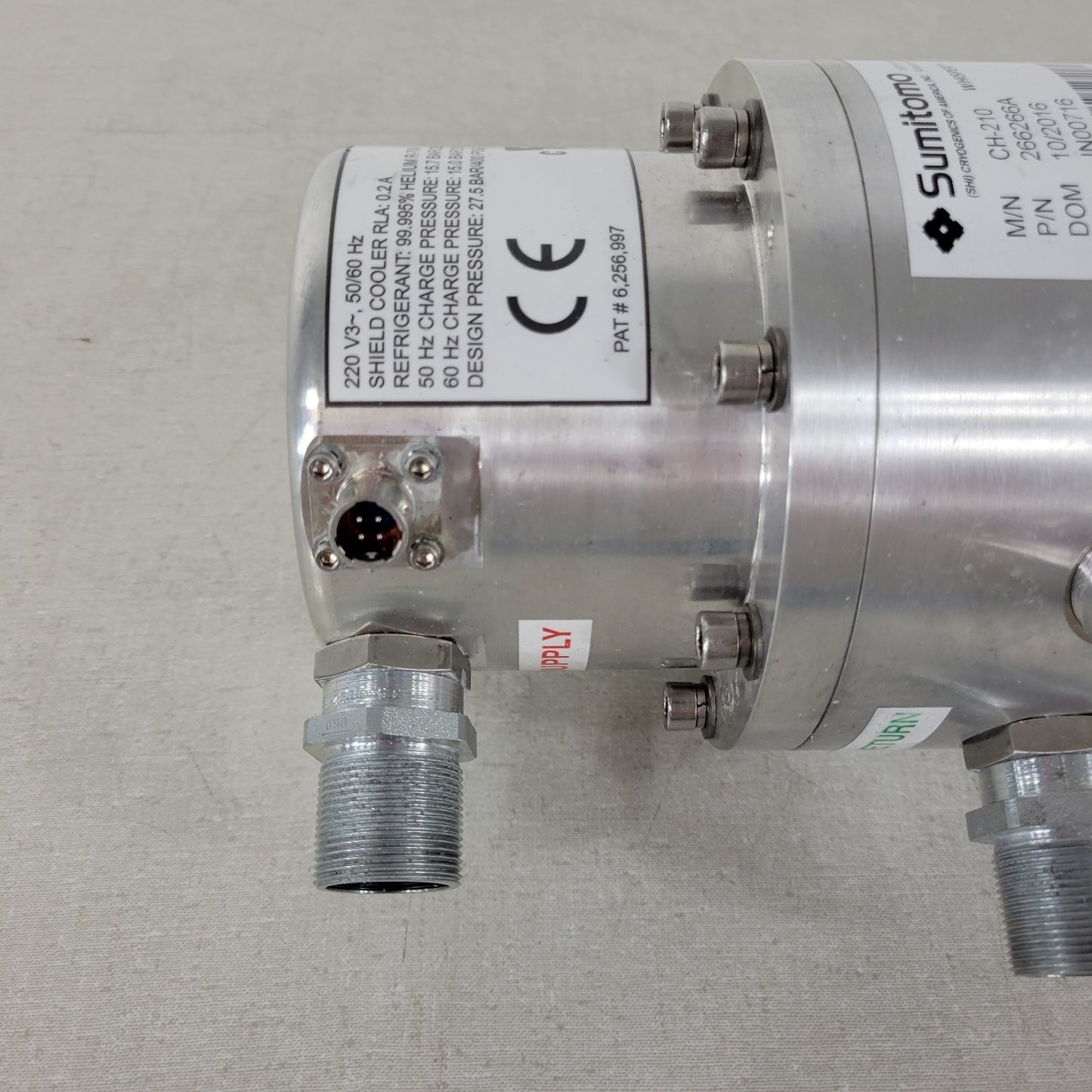 Sumitomo CH-210 266266A Cold Head Superior Cryo Cooler Cryogenic Type SS242-1014