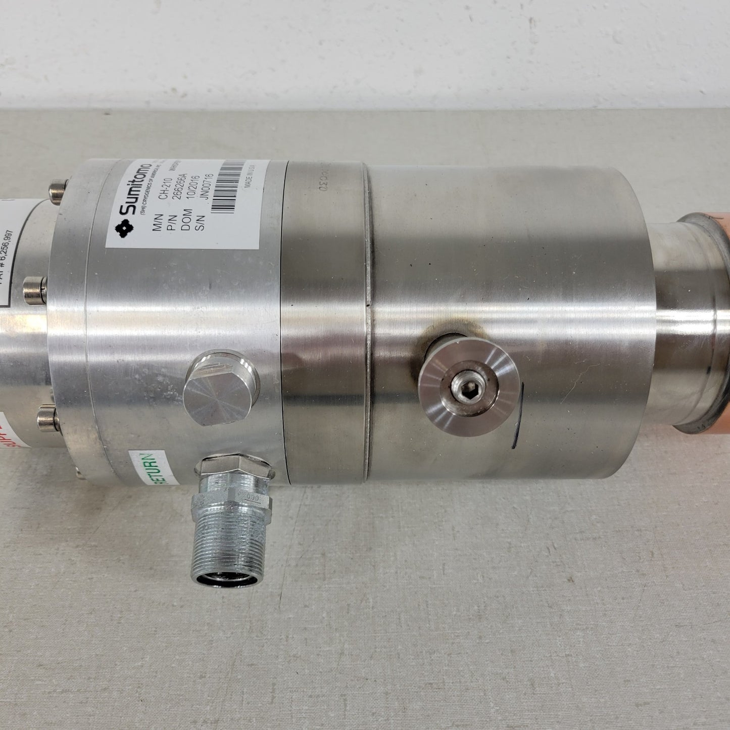Sumitomo CH-210 266266A Cold Head Superior Cryo Cooler Cryogenic Type SS242-1014
