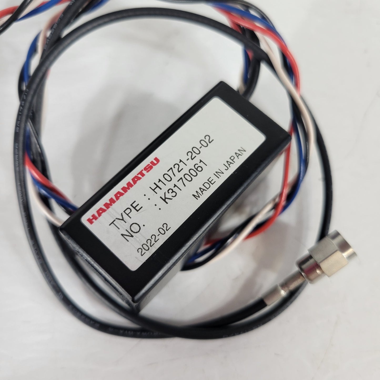 Hamamatsu H10721-20-02 Photomultiplier Tube PMT with Driver Circuit, Power Cable