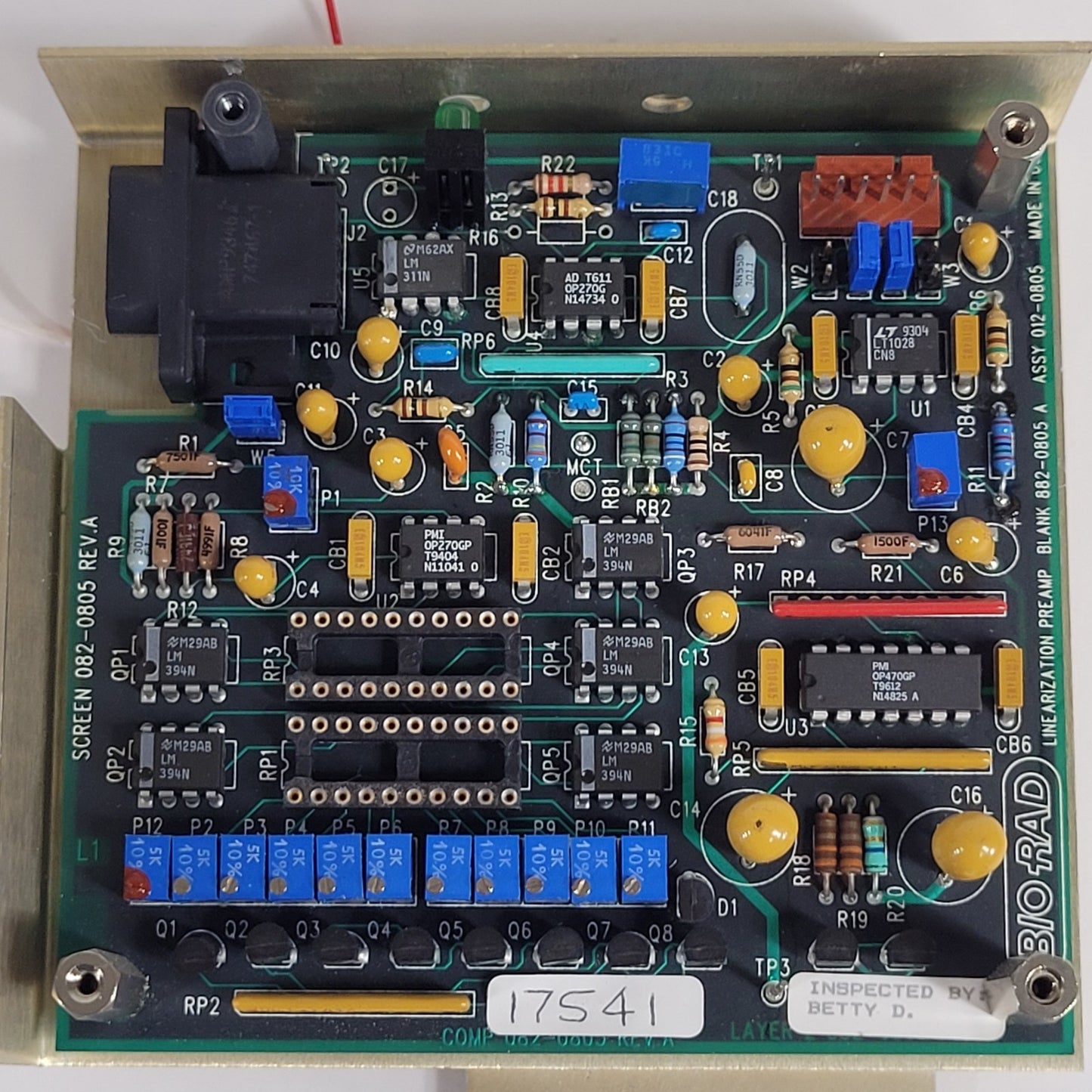 Tested Bio Rad 882-0805 Rev A Linearization Pre Amp For UMA 500 Microscopes