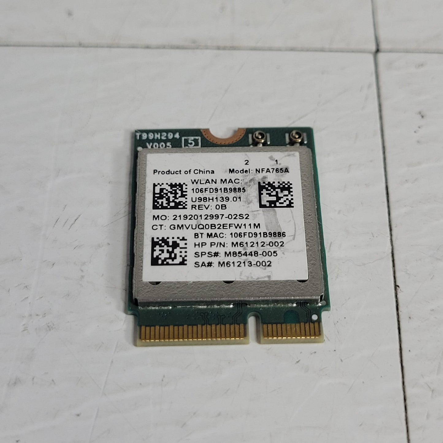 Qualcomm NFA765A Windows 10 & 11 M.2 NGFF WLAN WiFi Adapter Wireless Card