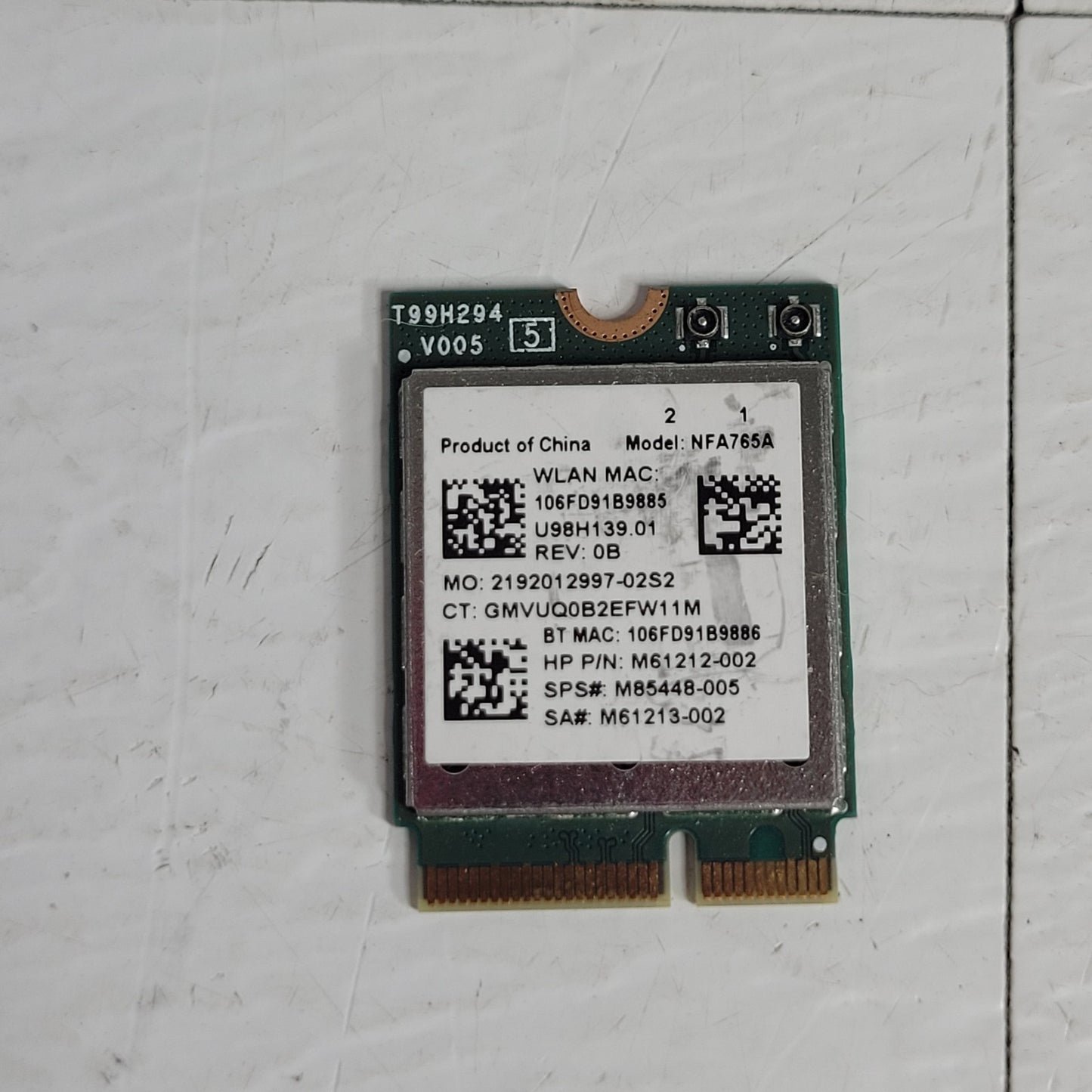 Qualcomm NFA765A Windows 10 & 11 M.2 NGFF WLAN WiFi Adapter Wireless Card