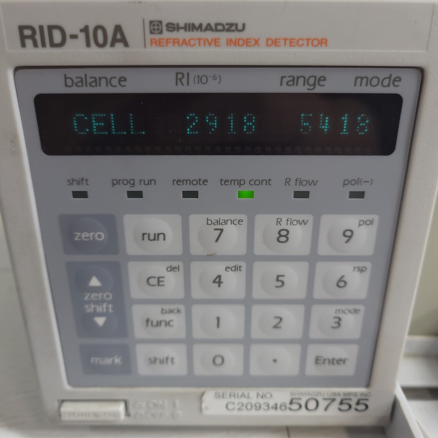 TESTED Shimadzu RID-10A Refractive Index Detector HPLC Double Temp 228-45095-32