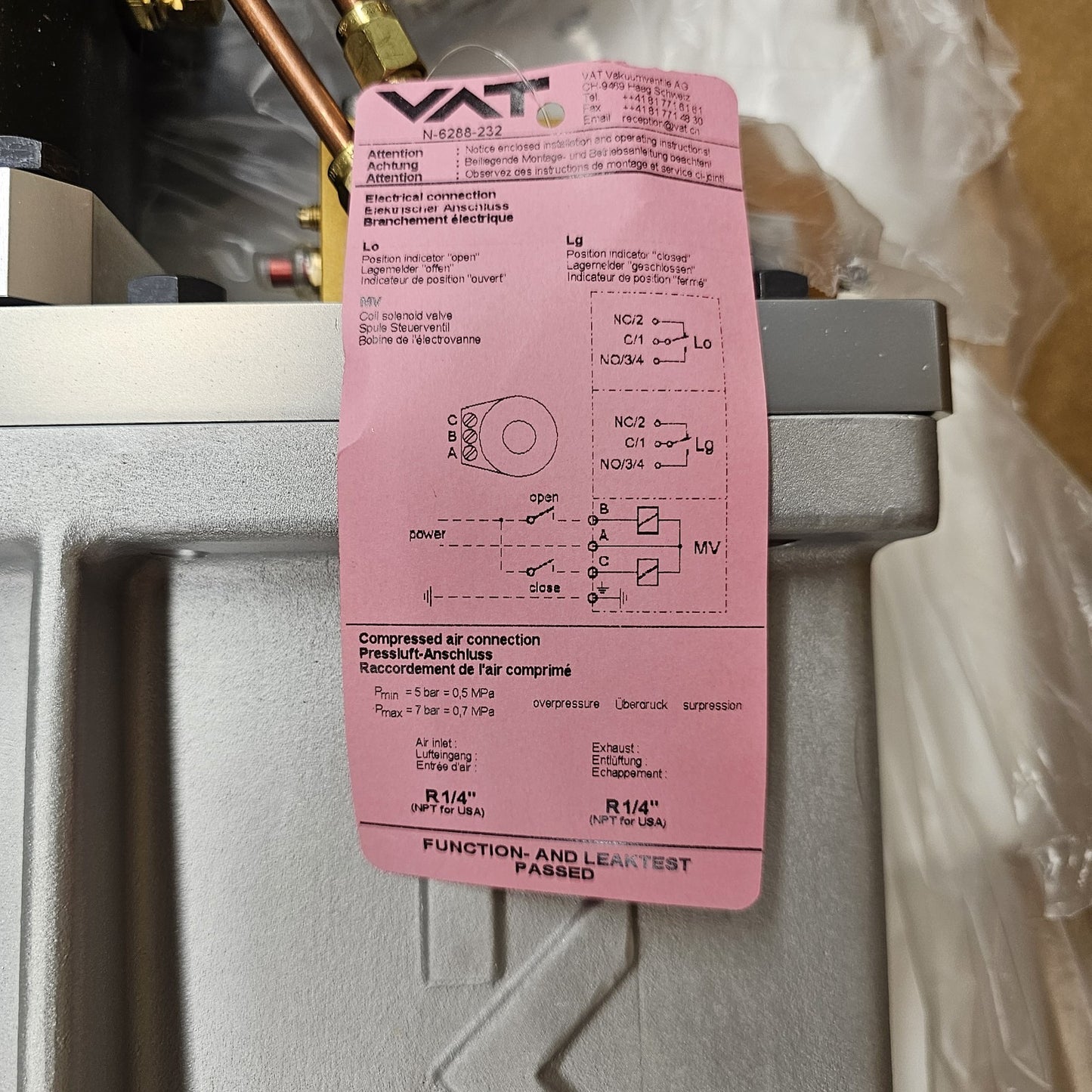 VAT ISO-F DN 320 Pneumatic High Vacuum Gate Valve LF 12" 12050-TA44-ABQ1 304SS