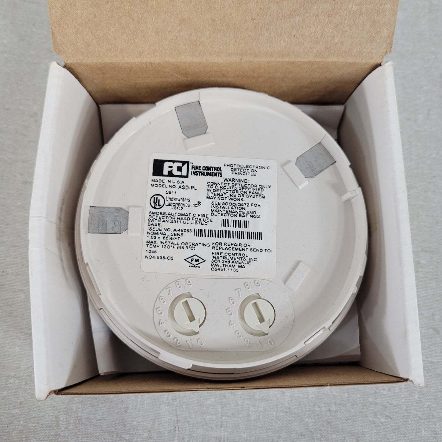 FCI Fire Control Instruments Honeywell ASD-PL Addressable Smoke Detector