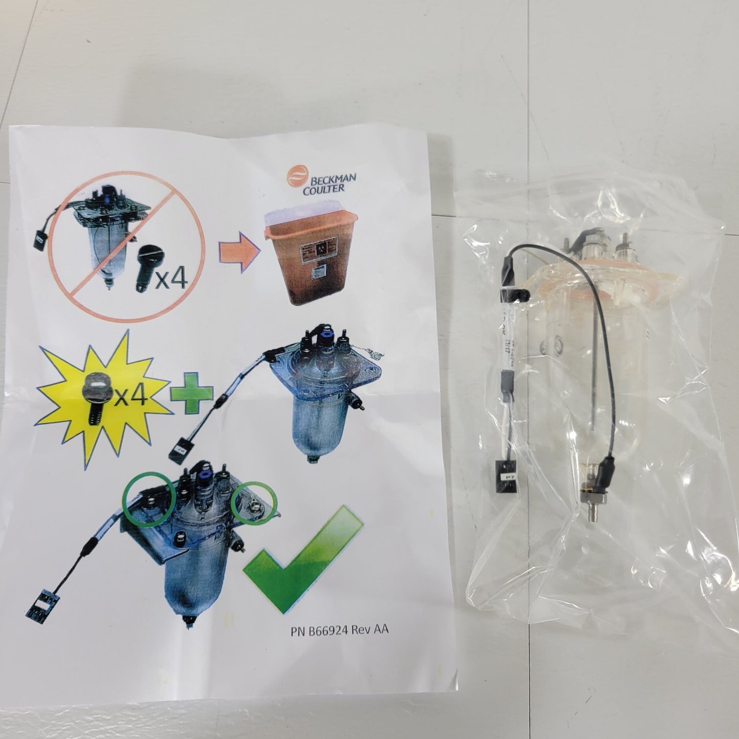 Beckman Coulter B66853 866853 FRU, DXH CBC Waste Chamber, BON Revision AB