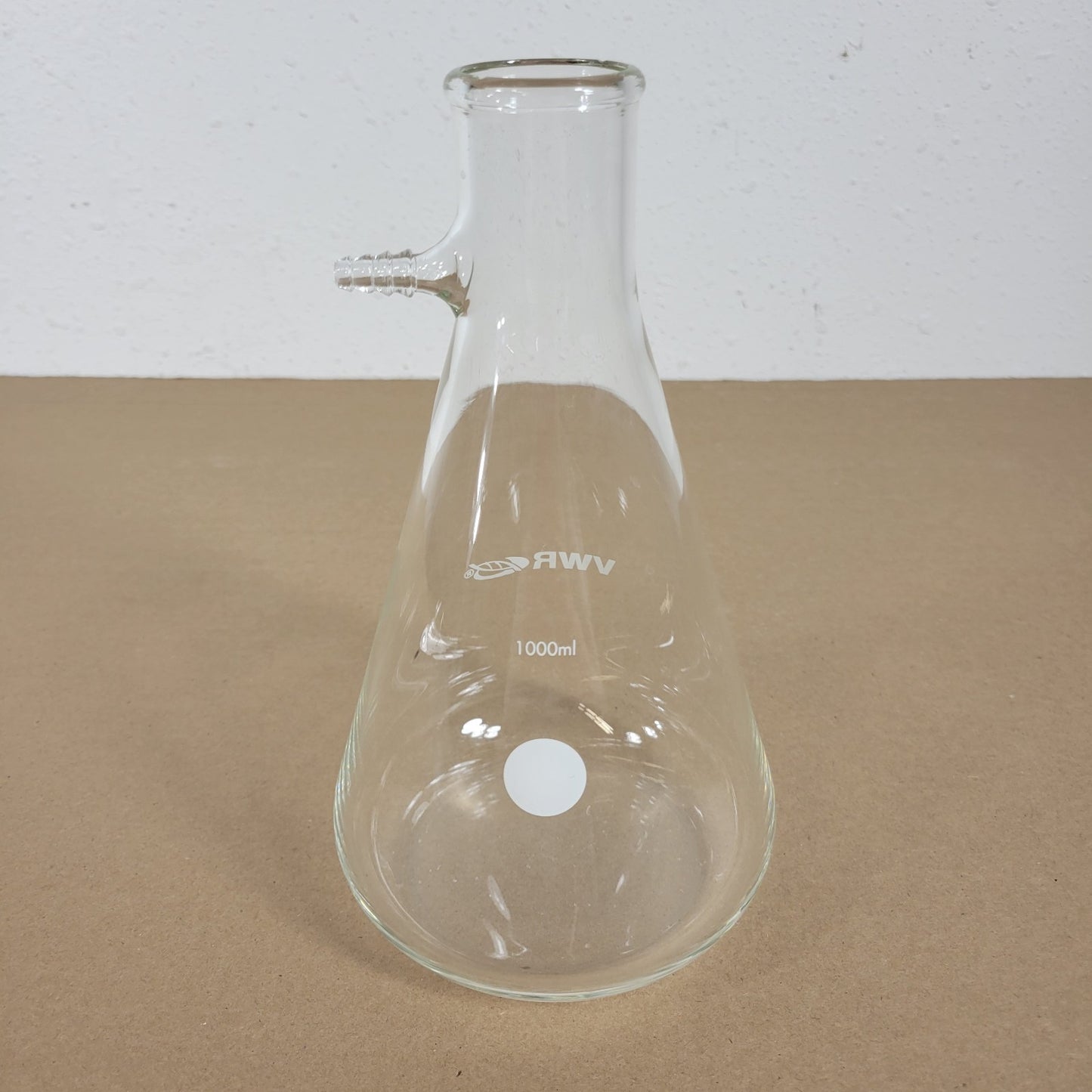 VWR 1000mL 1L Borosilicate Glass Filtering Flask w/ Sidearm Hose Connection