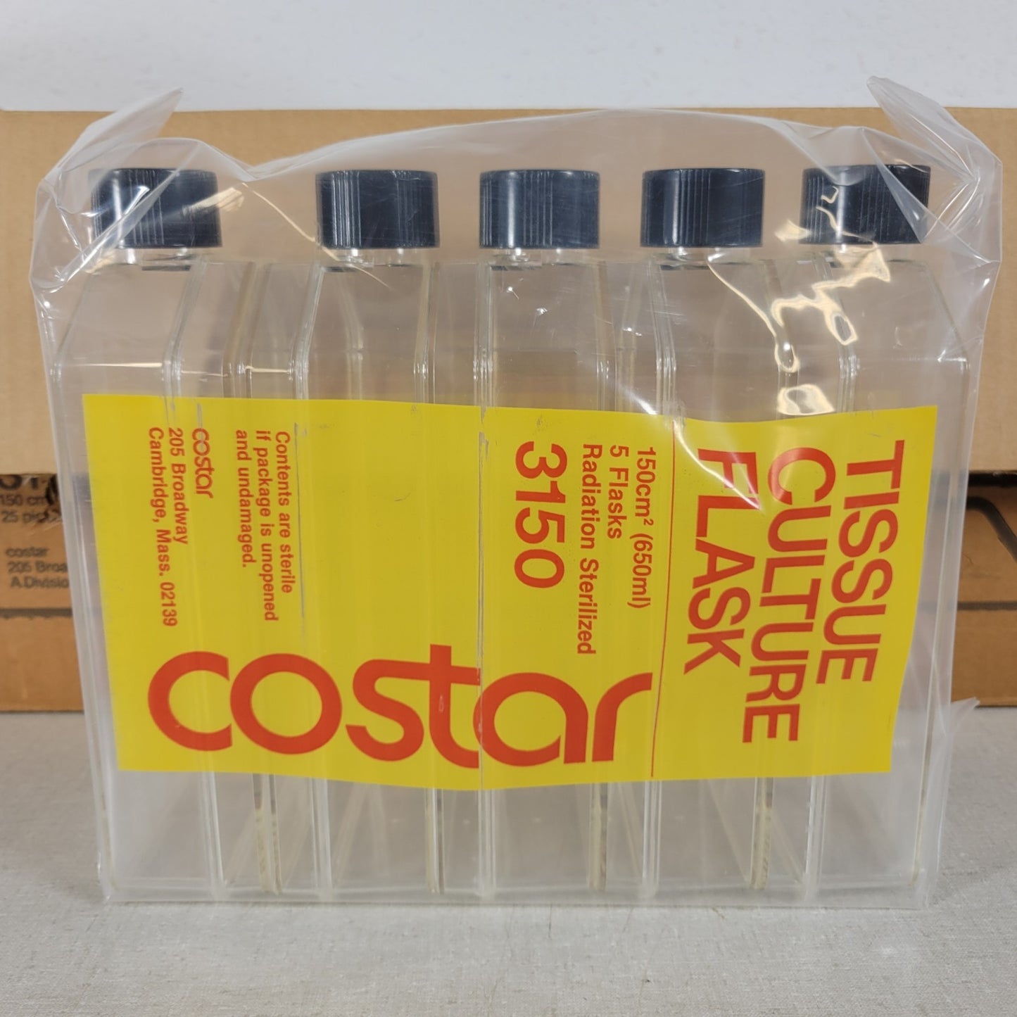 *Lot of 25* Corning Costar 3150 650ml Tissue Culture Flask Cell Straight Neck