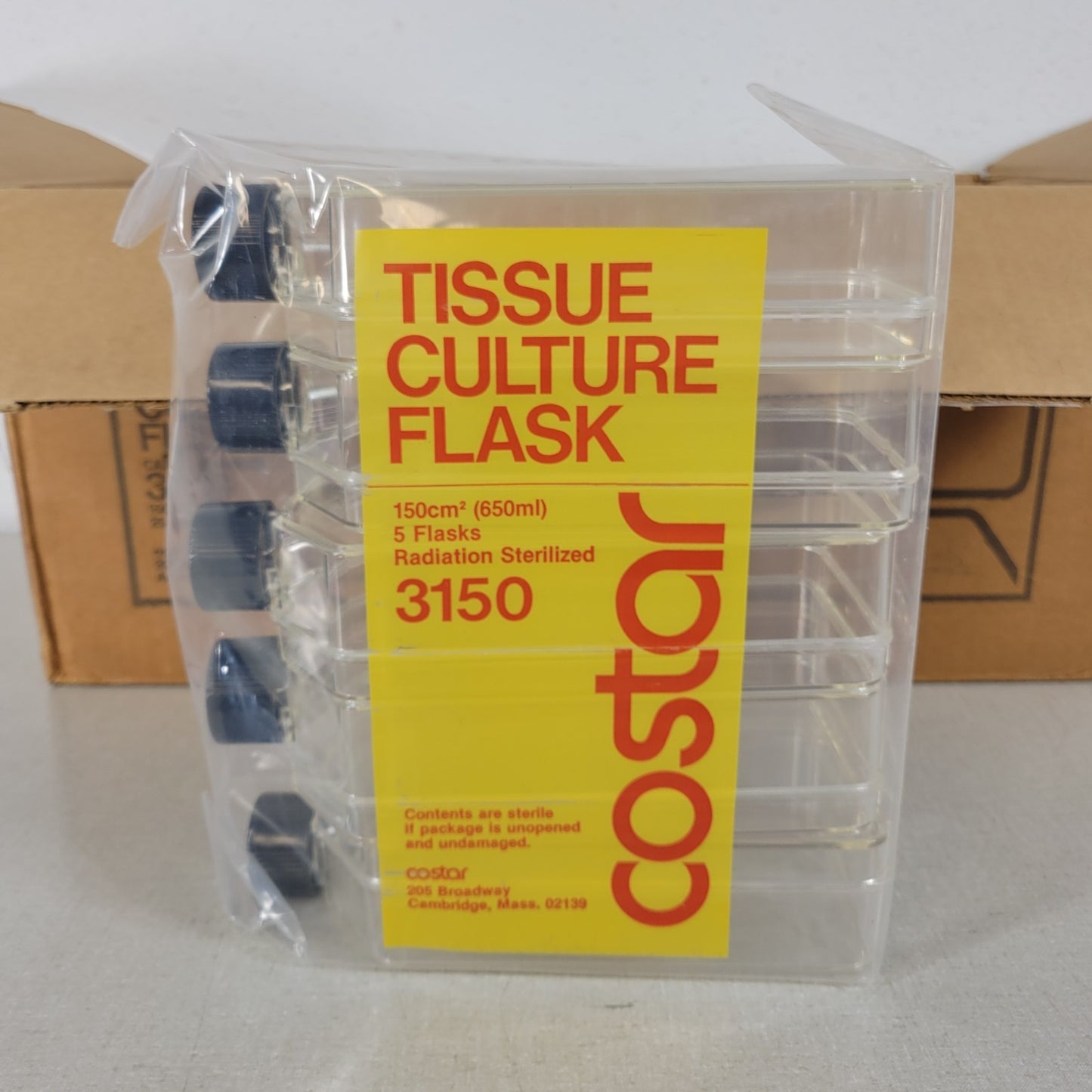 *Lot of 25* Corning Costar 3150 650ml Tissue Culture Flask Cell Straight Neck