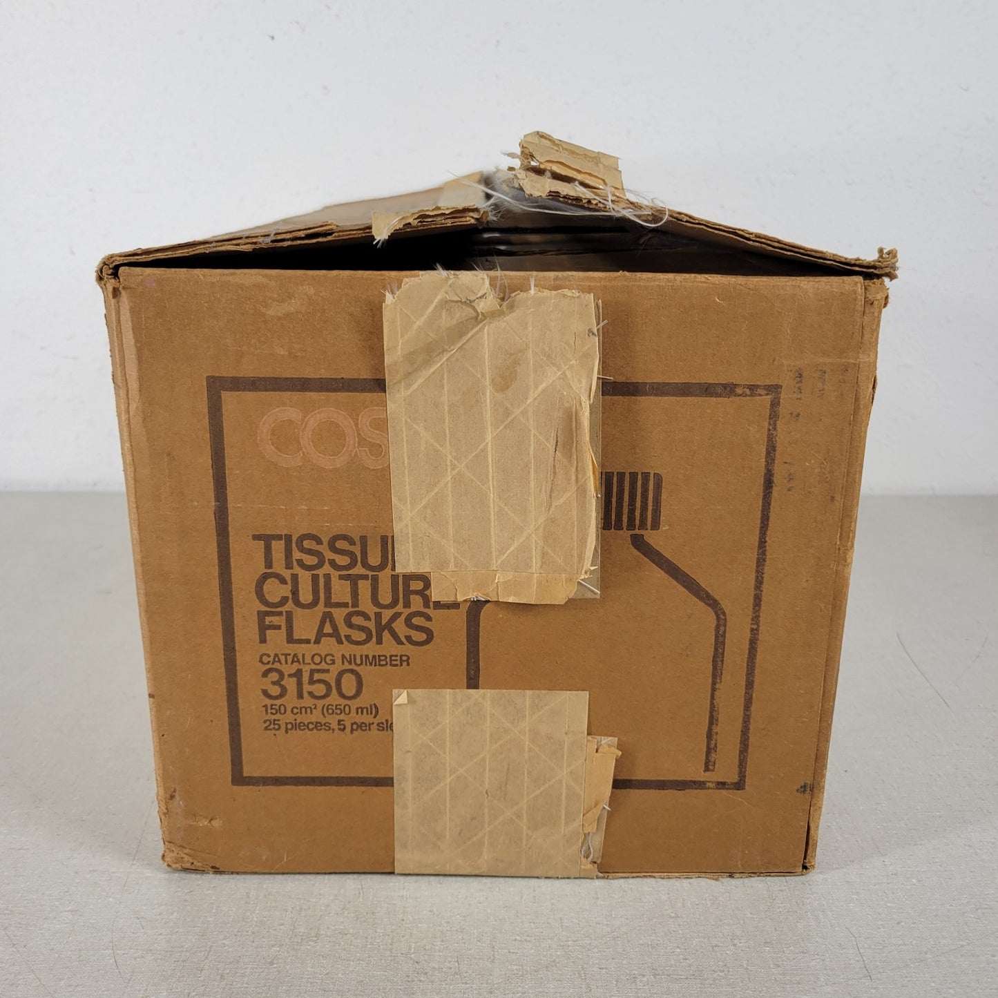 *Lot of 25* Corning Costar 3150 650ml Tissue Culture Flask Cell Straight Neck