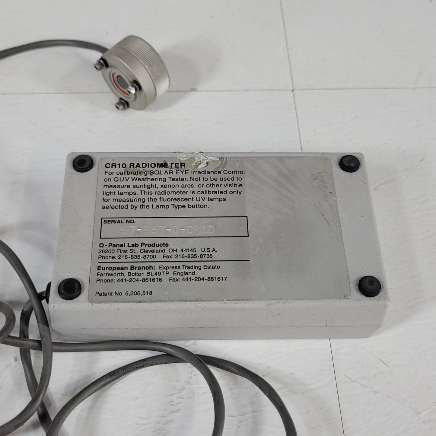 Q-Lab Q-Panel CR10 UV-A UV-B Ultraviolet Calibration Radiometer Meter Cal Q-U-V