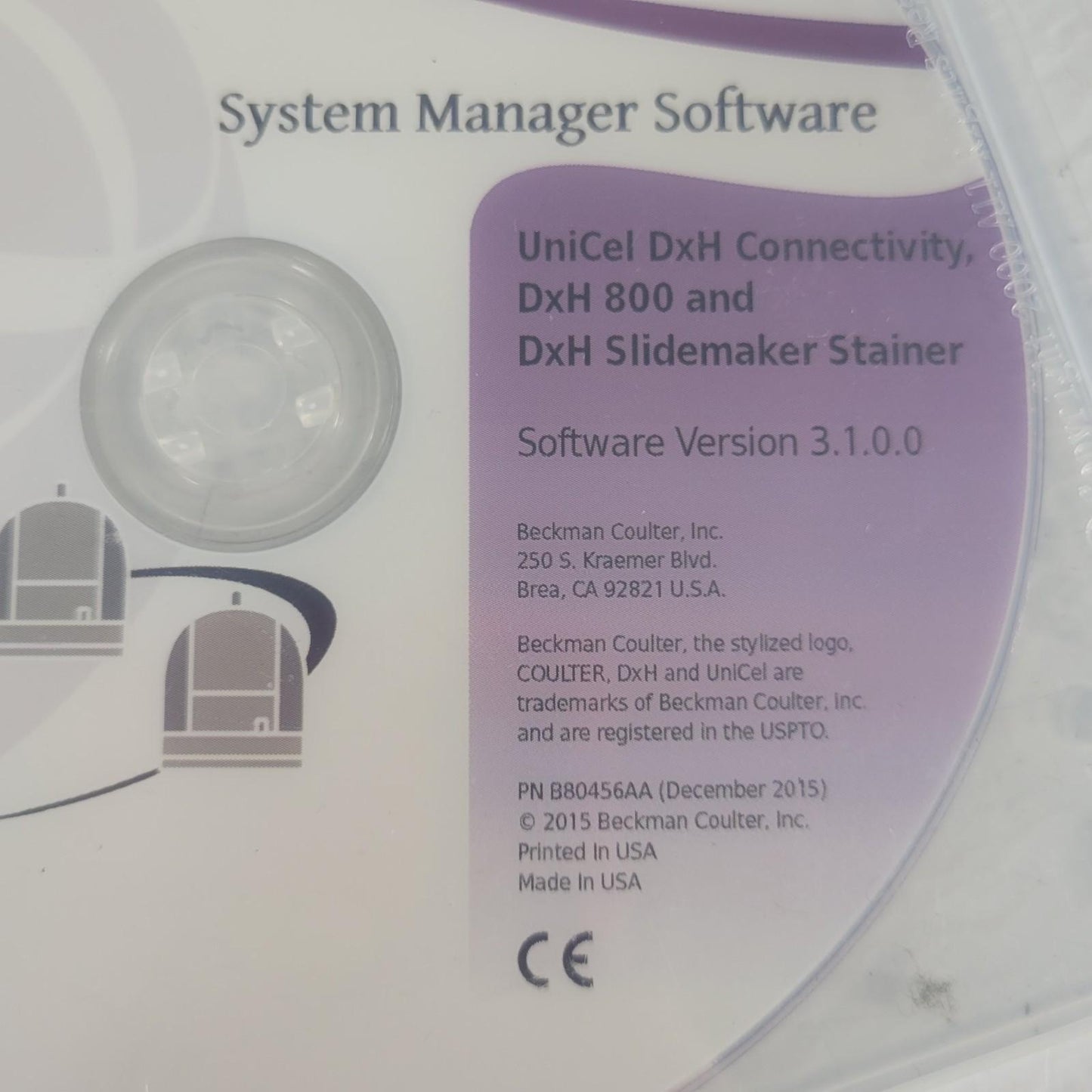 Beckman Coulter B80455AA UniCel DxH 800 and DxH Slidemaker Stainer Disk 3.1.0.0