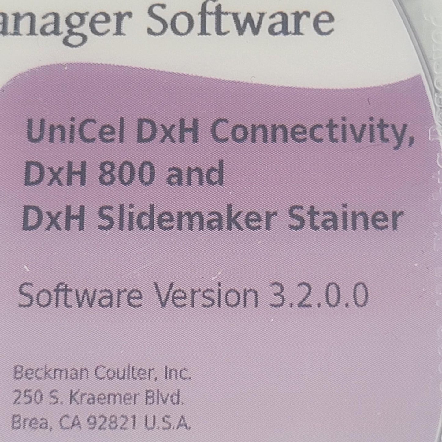 Beckman Coulter C01839AA UniCel Connectivity DxH 800 Slidemaker Disk System Man