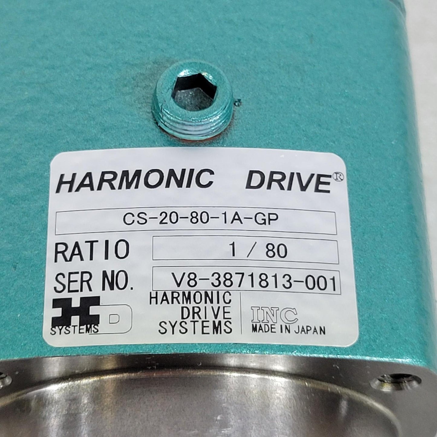Harmonic Drive CS-20-80-1A-GP Ratio 1/80 Speed Reducer In-Line Gear Box