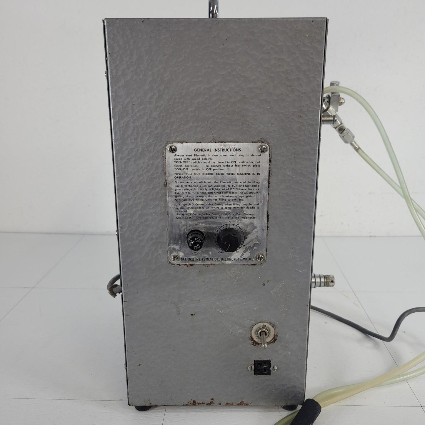 Filamatic AB Electric Automatic Vial Filler 50cc Max Capacity Benchtop Nozzle