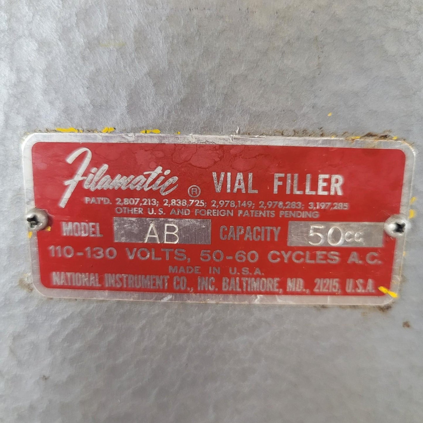 Filamatic AB Electric Automatic Semi-Automatic Duty Single-Nozzle Vial Filler