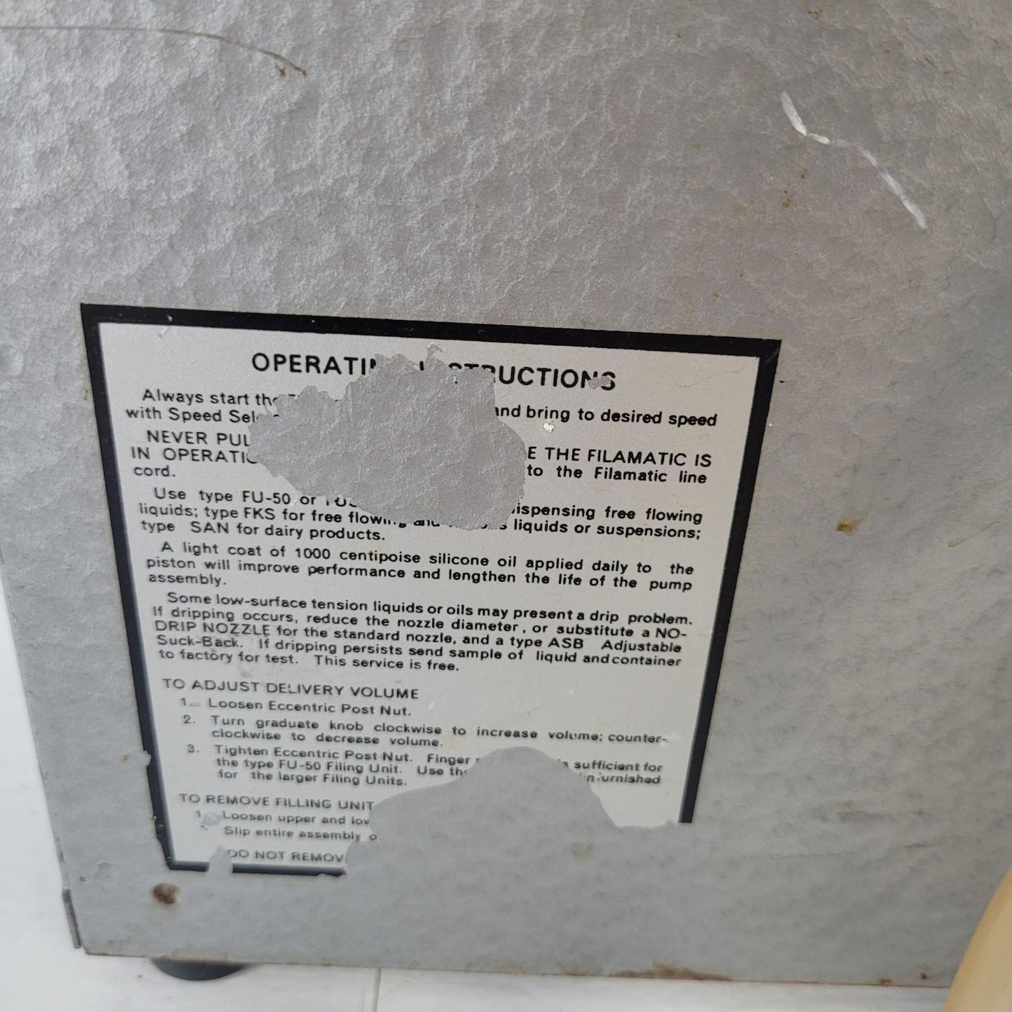 Filamatic AB Electric Automatic Semi-Automatic Duty Single-Nozzle Vial Filler