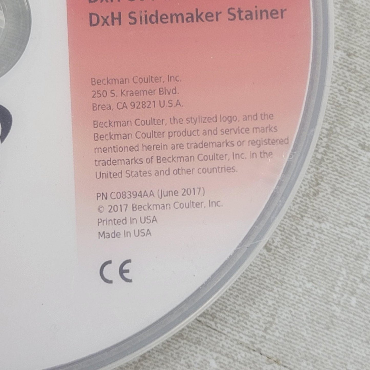 Beckman Coulter UniCel DxH 600 Connectivity DxH 800 DxH Slidemaker Stainer Disk