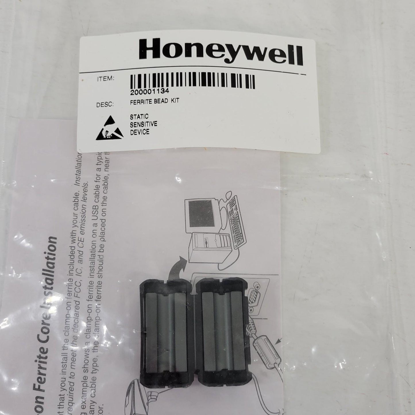 Honeywell Jadak JDK-1217 B Handheld Barcode Scanner w/ USB Cable & Ferrite Core