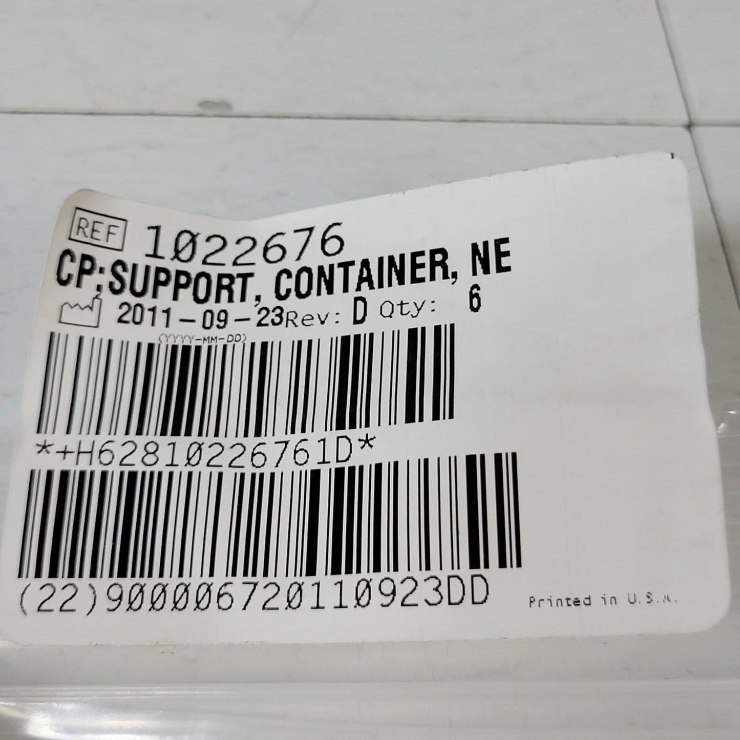 Beckman Coulter 1022676 Support Container Qt. 5 Diameters 3.5 mm & 5 mm