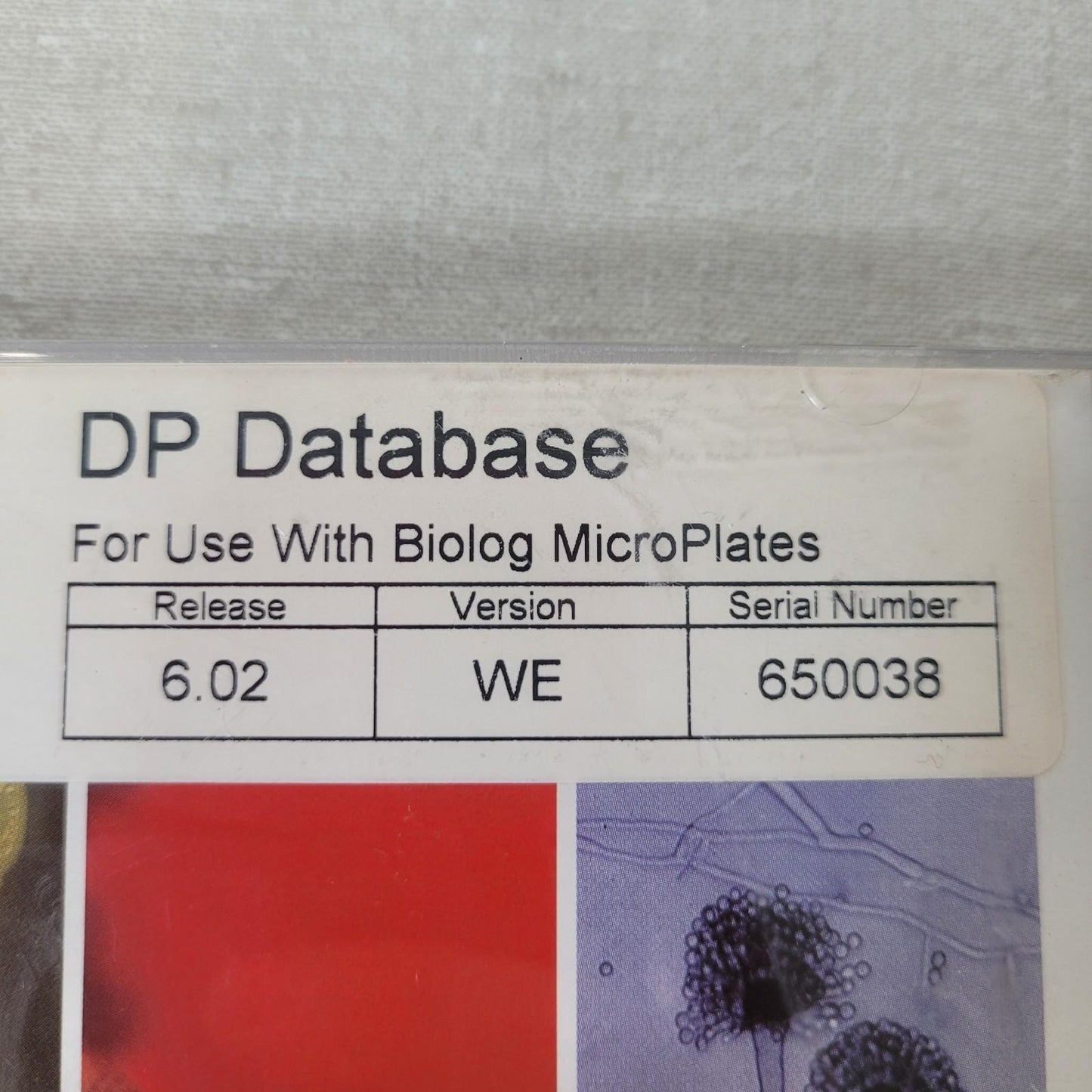 Biolog 650038 DP Database 6.p2 WE Program CD w/ Authorization Floppy Disk