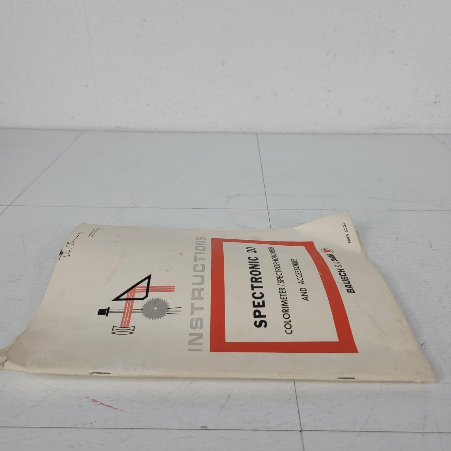 Vintage Bausch & Lomb Spectronic 20 Spectrophotometer Manual Third Edition
